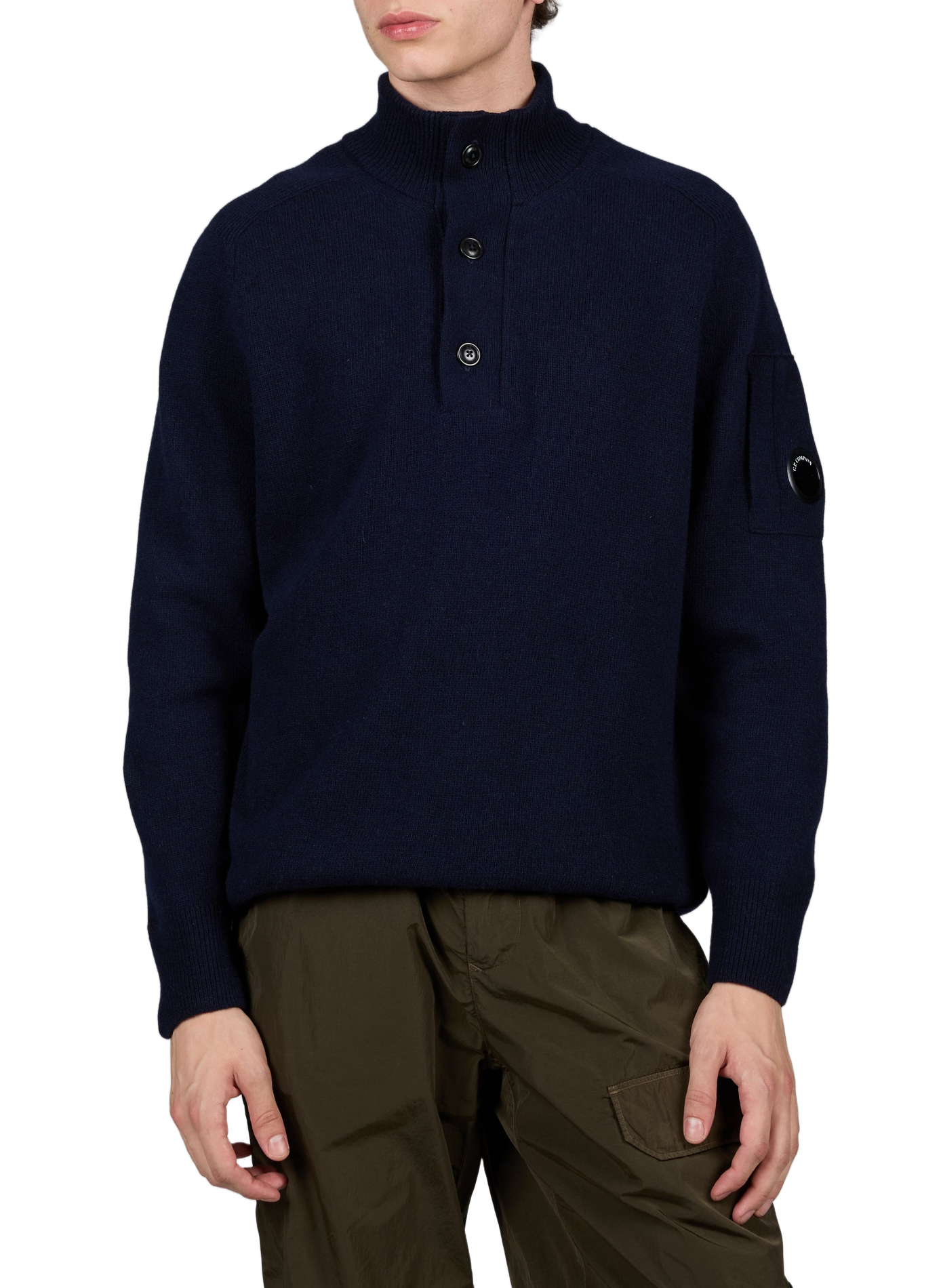 Sweatshirt droit en laine mélangé CP COMPANY Bleu