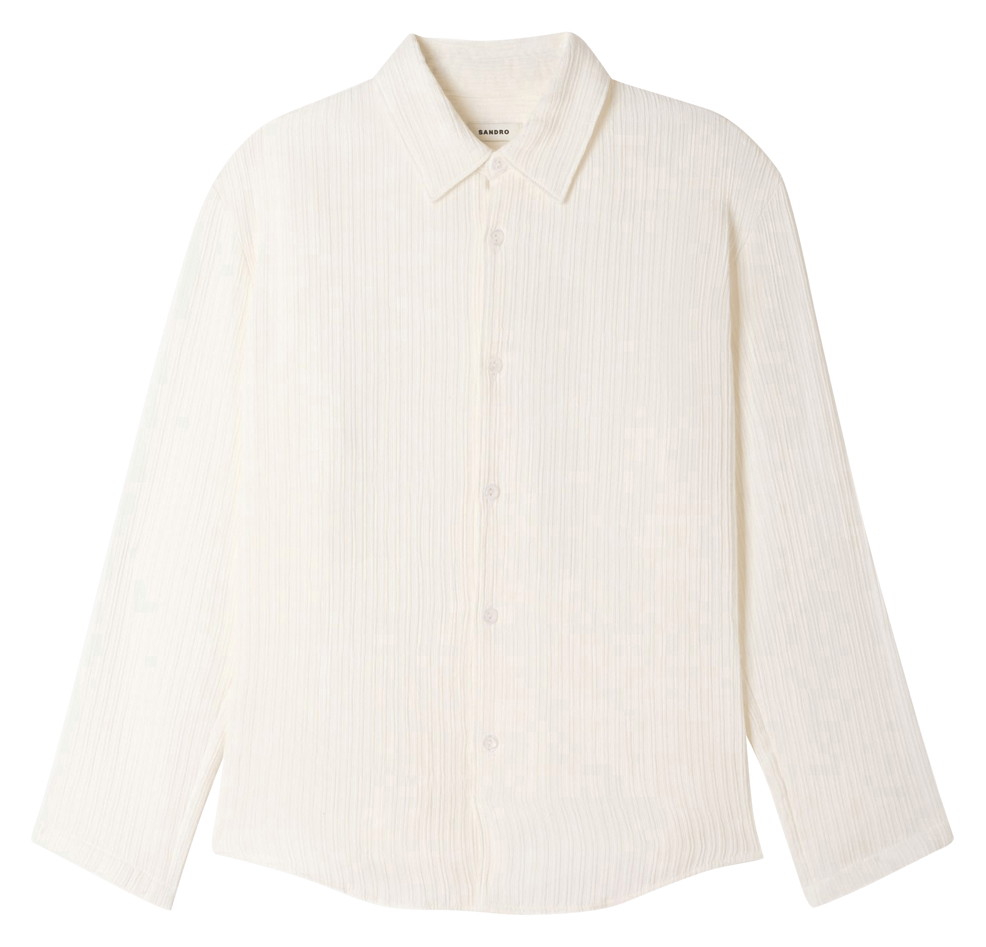Chemise droite froncée unie SANDRO Blanc