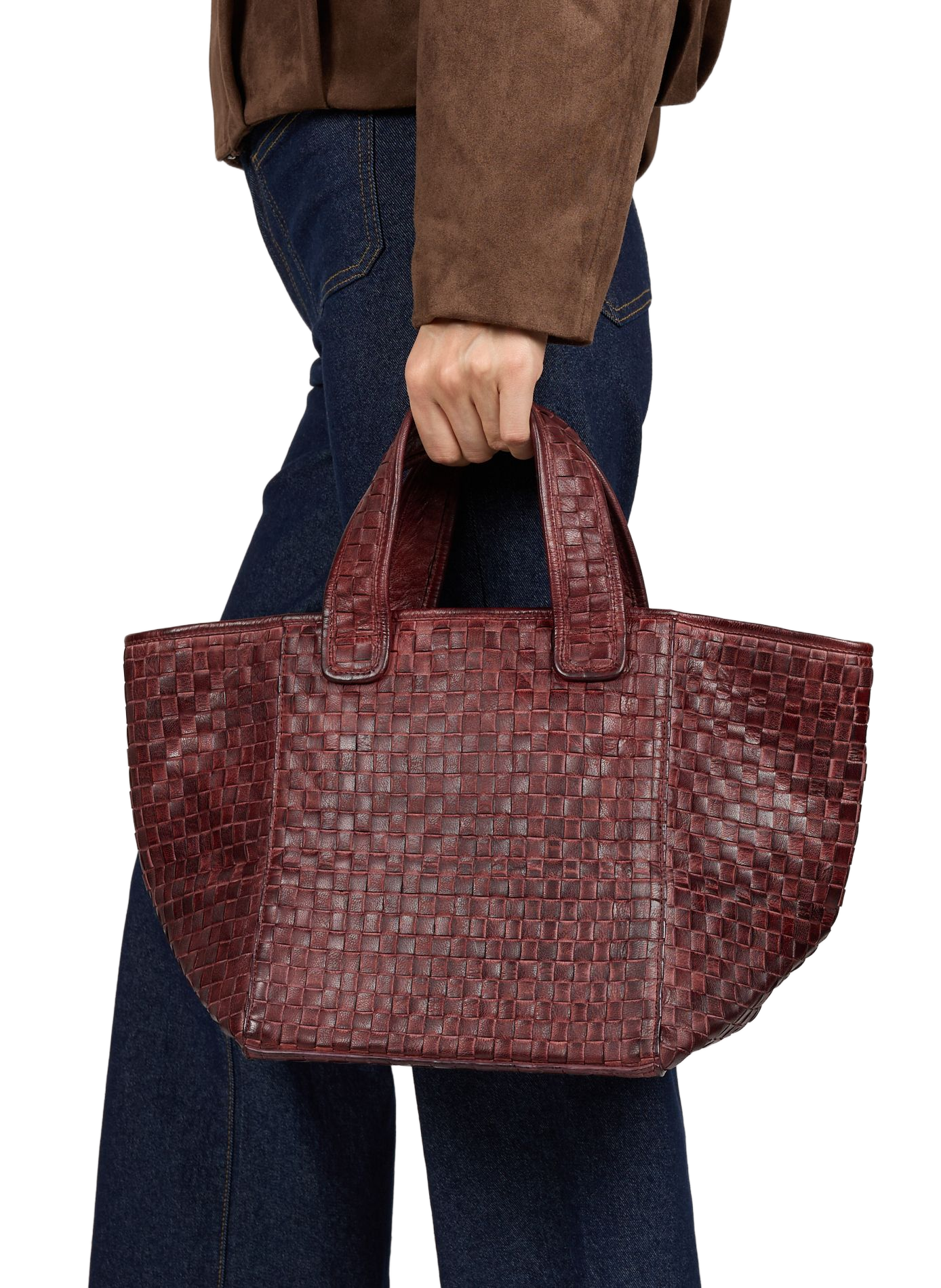 Kub mini woven leather bag BELLEROSE Red