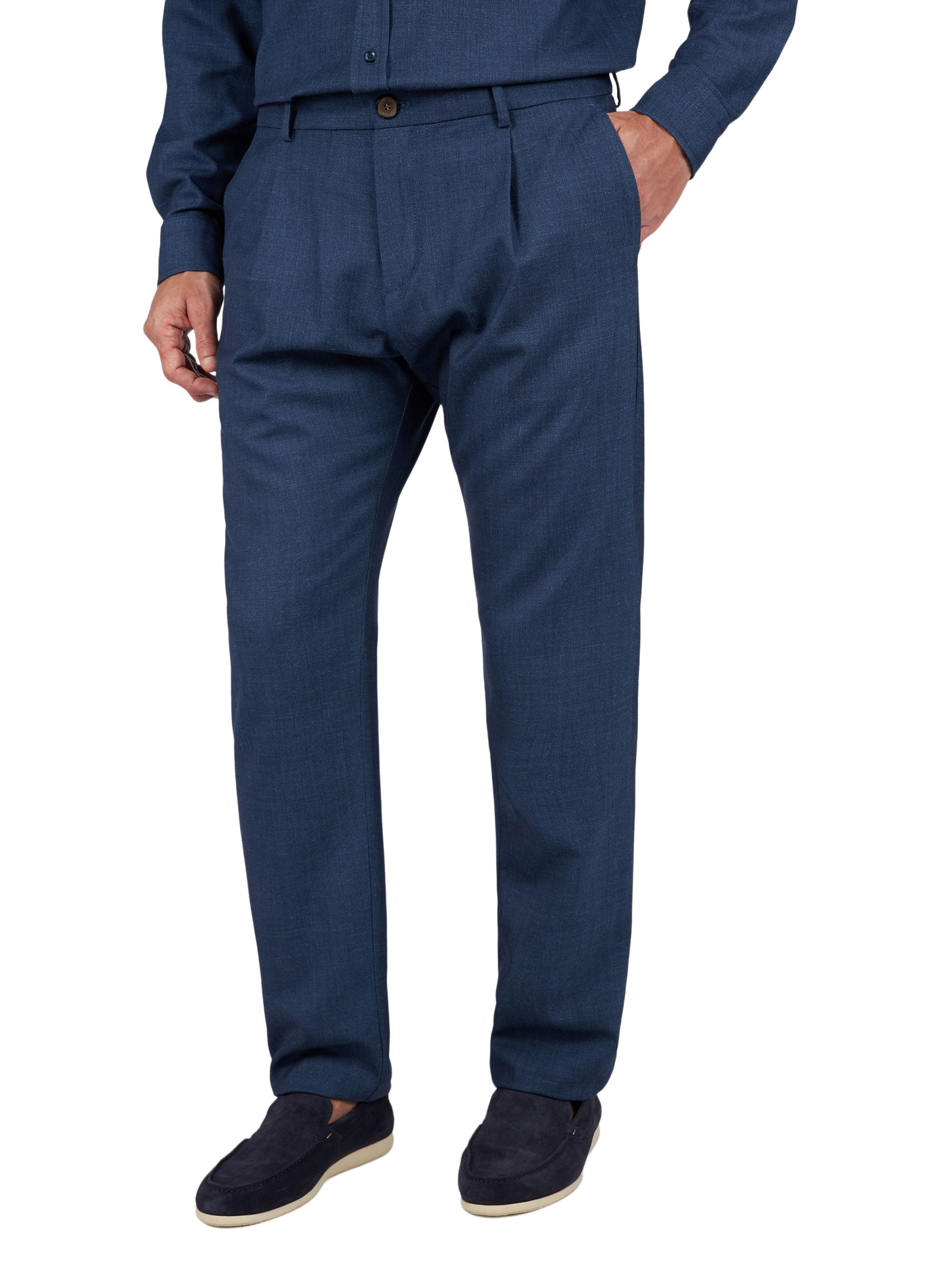 Straight-cut wool-blend trousers PAUL & SHARK Blue
