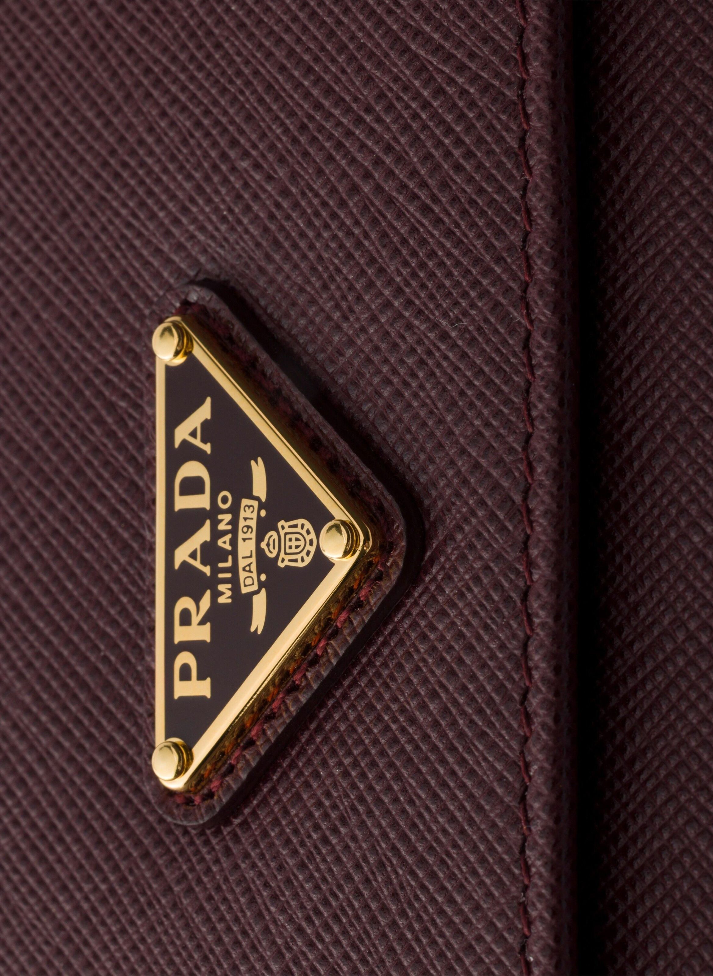 Portefeuille à bandoulière en cuir saffiano PRADA Rouge