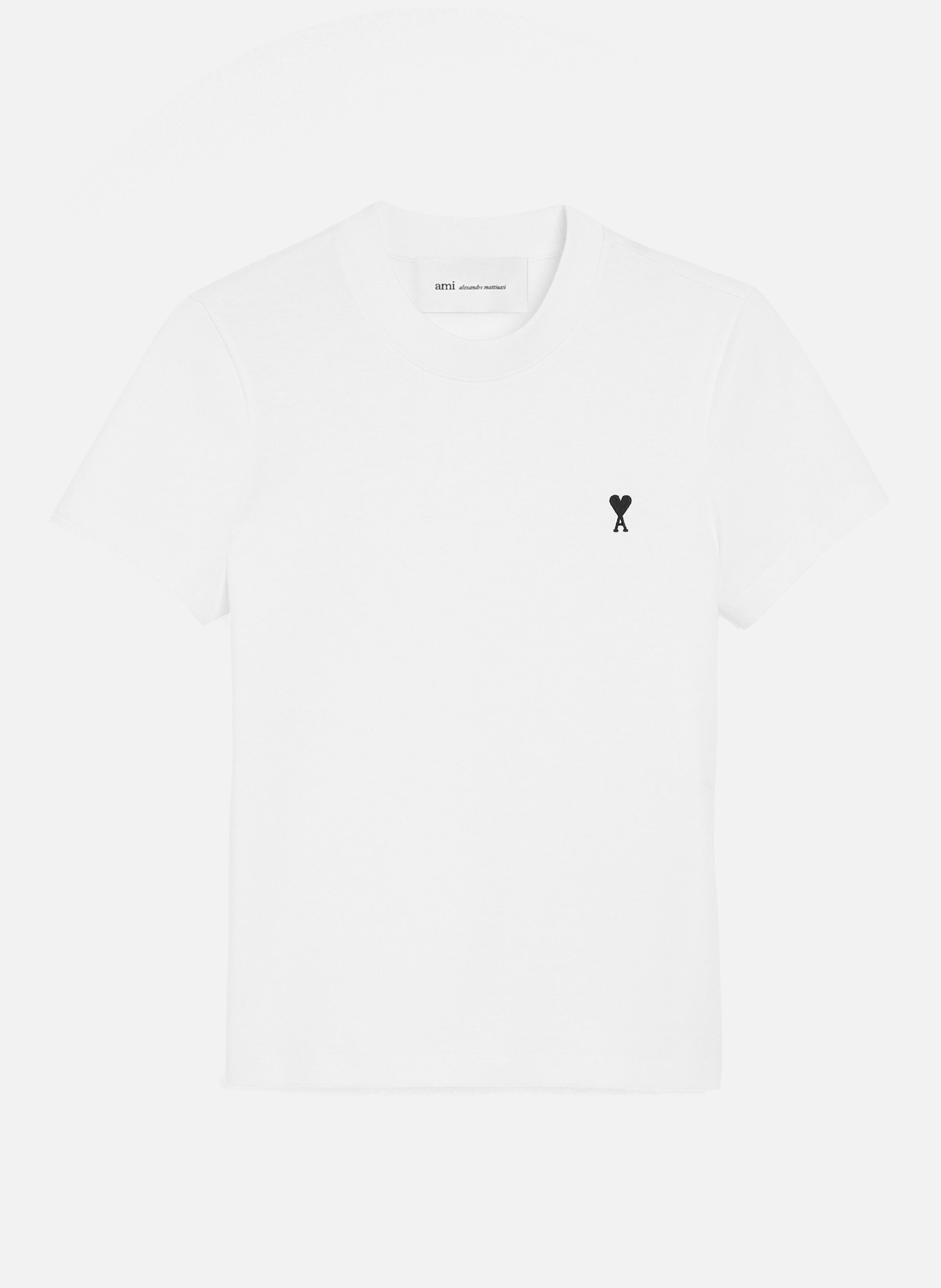 T-shirt ami de coeur court en coton AMI PARIS Blanc