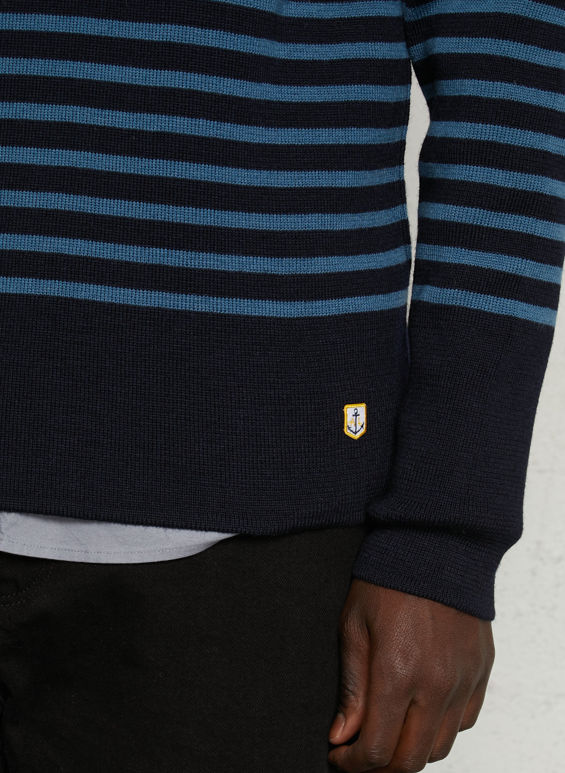Pull marinière ajusté en laine ARMOR-LUX Bleu