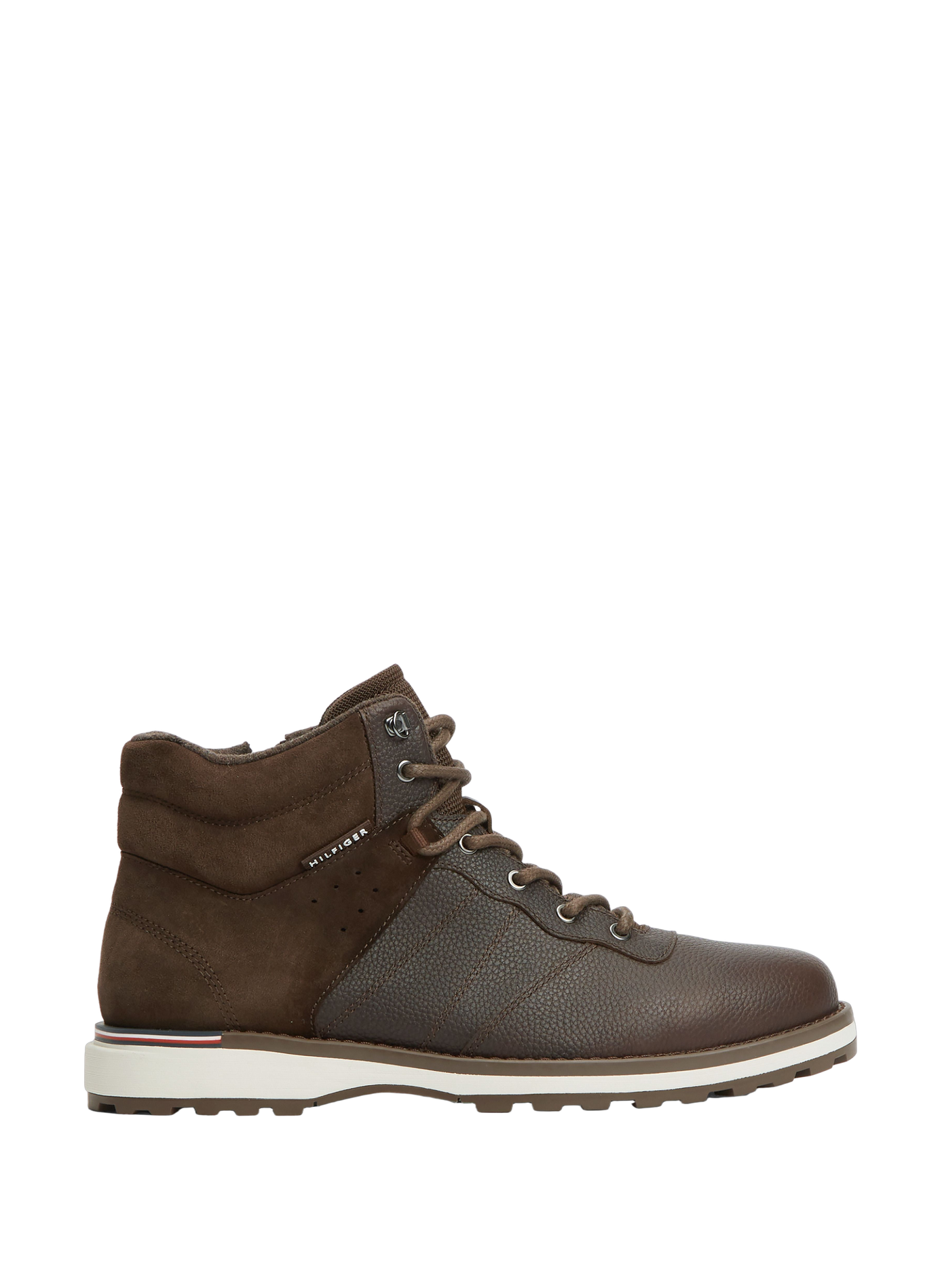 Chunky multi-textured leather boots TOMMY HILFIGER Brown