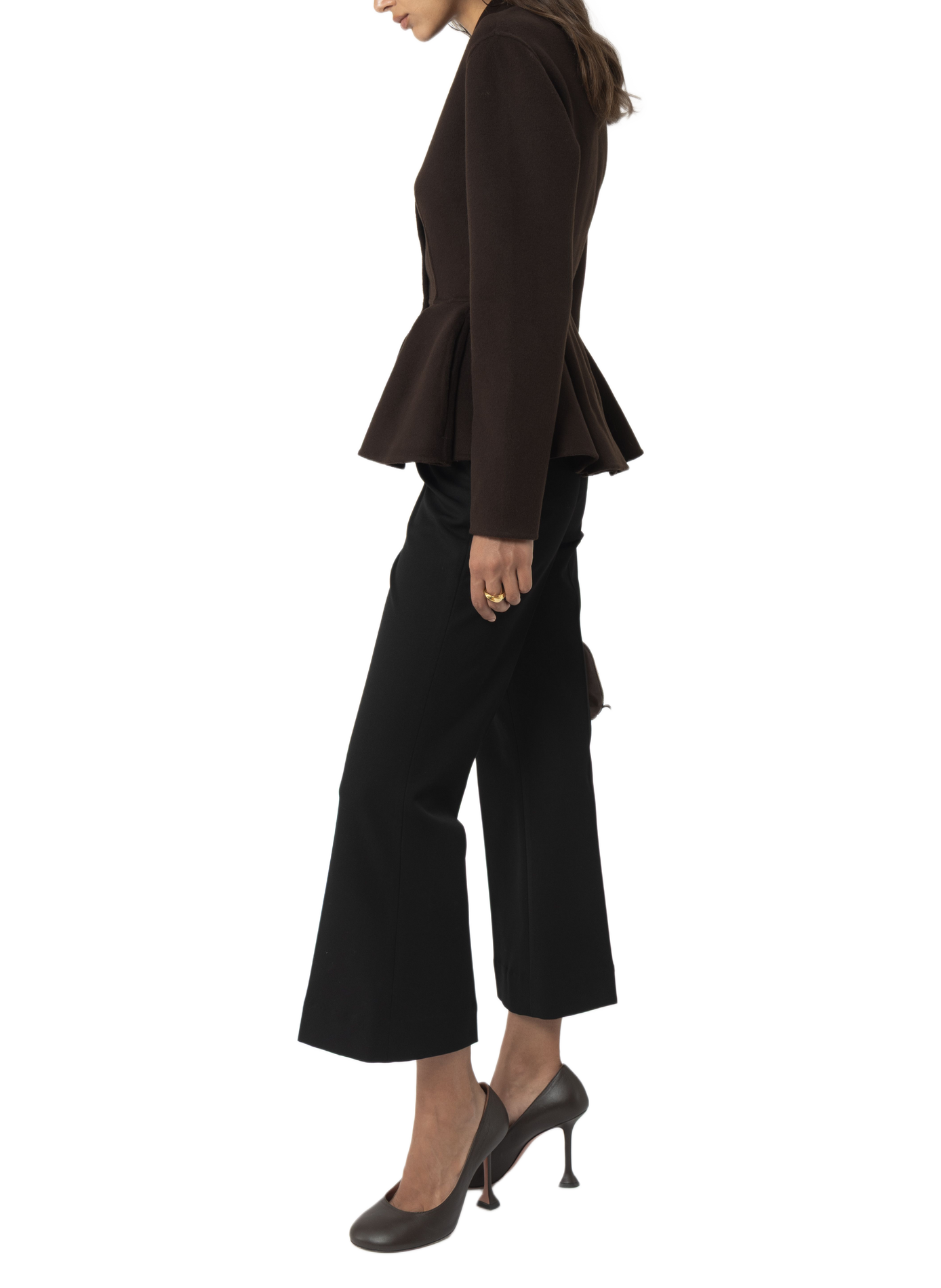Peplum jacket in a wool blend ARAKII Brown