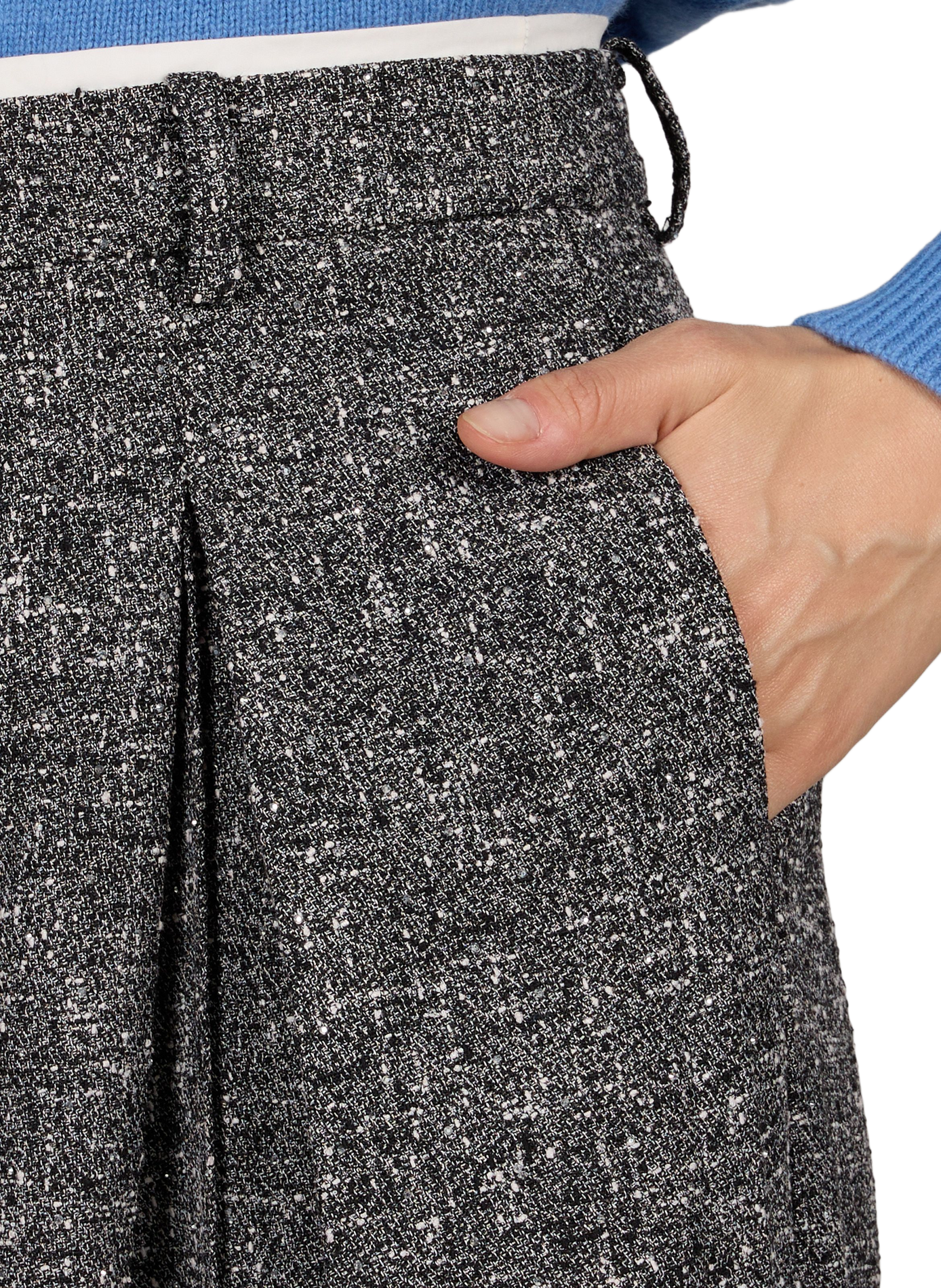 Wide-leg tweed tailored trousers SUNCOO Grey