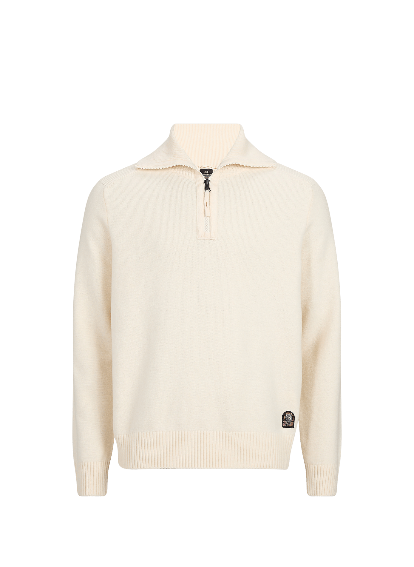 Rechte trui met opstaande kraag met rits van wolmix PARAJUMPERS Beige