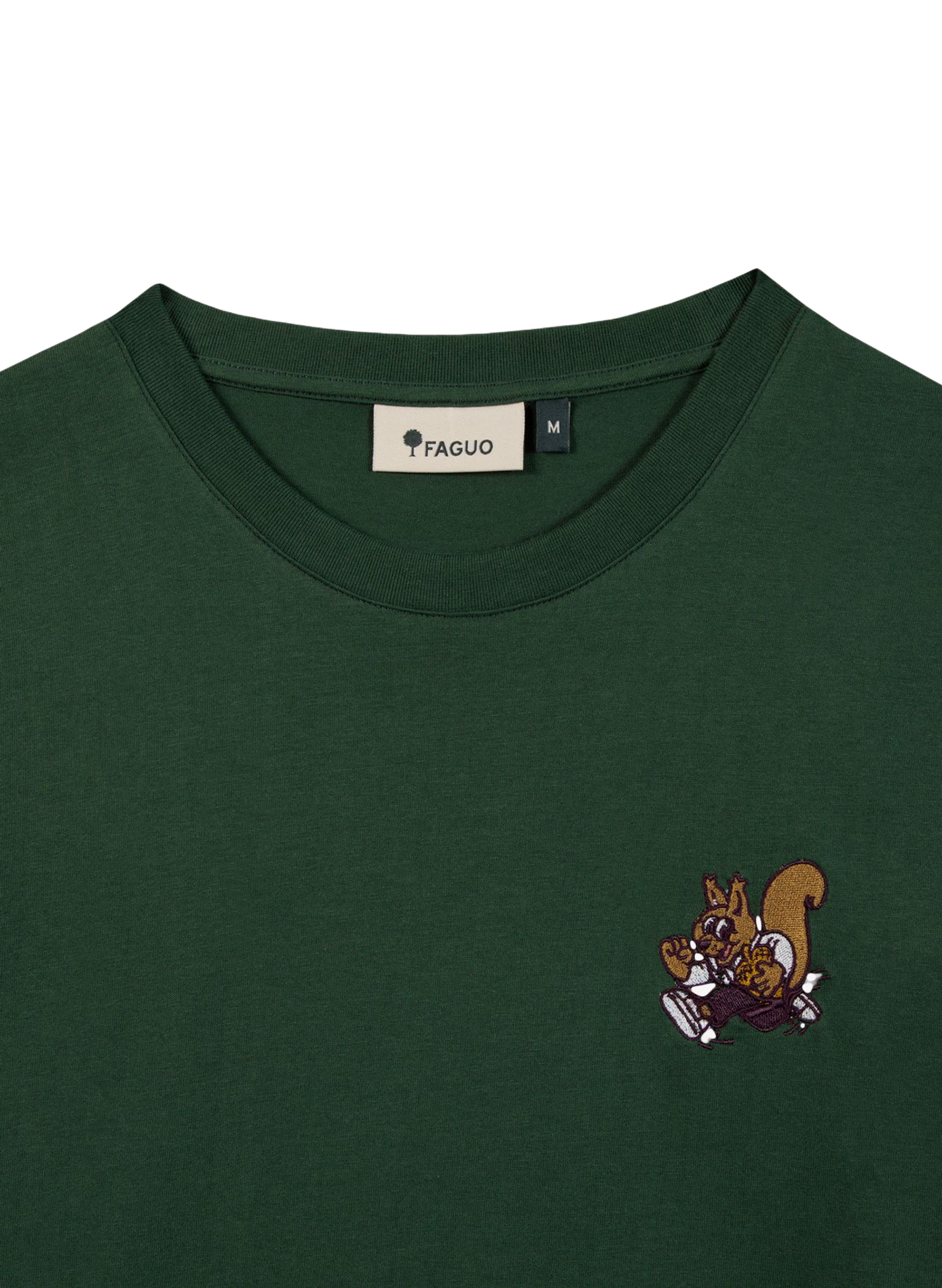 Geborduurd Arcy T-shirt van katoen FAGUO Groen