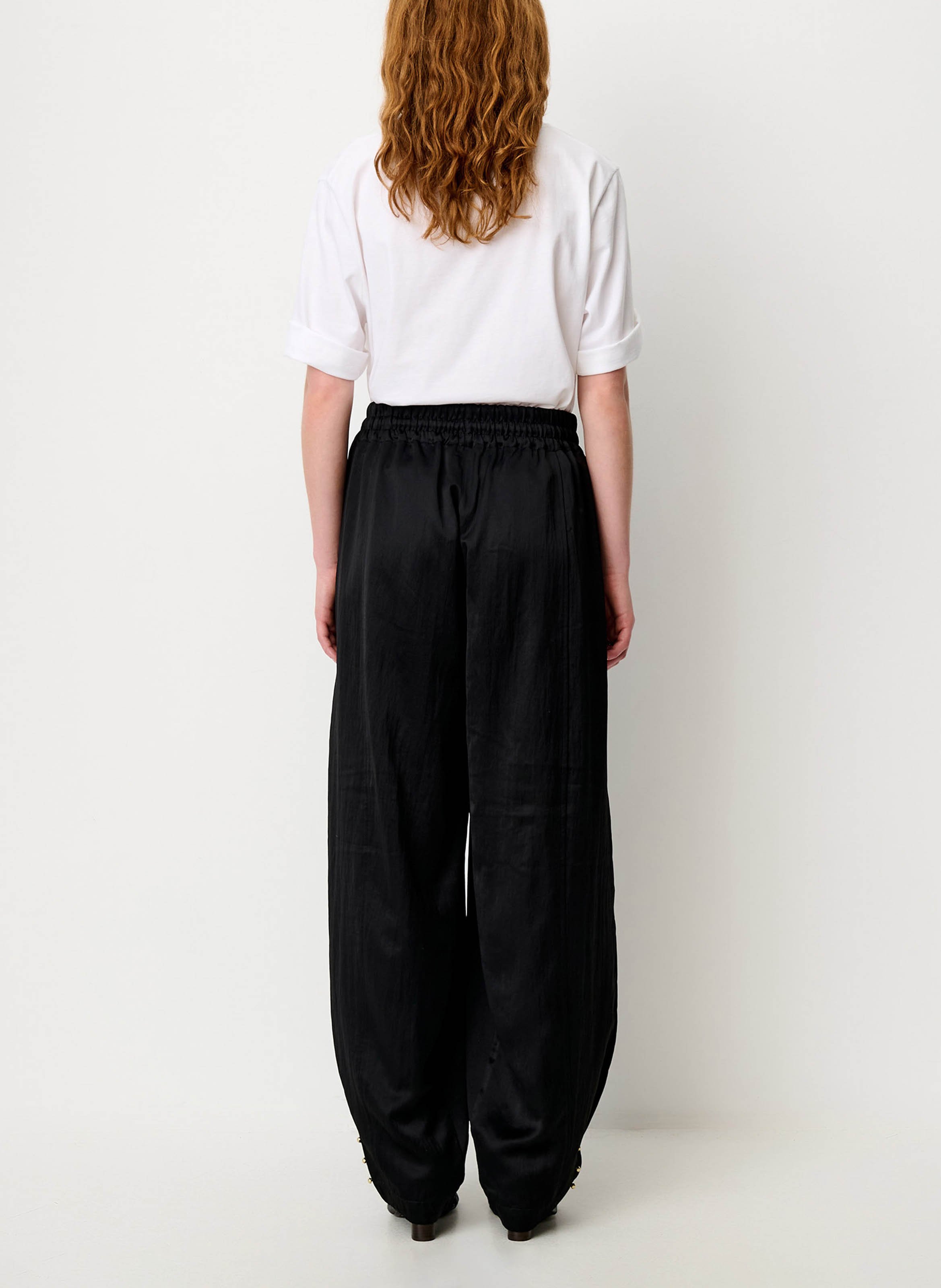 Pantalon rond élastiqué uni timelia SESSUN Noir