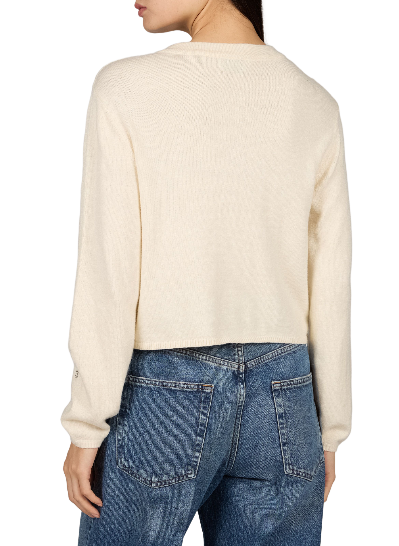 Gerade geschnittene Strickjacke mit Knöpfen und Rundhalsausschnitt OBJECT Beige