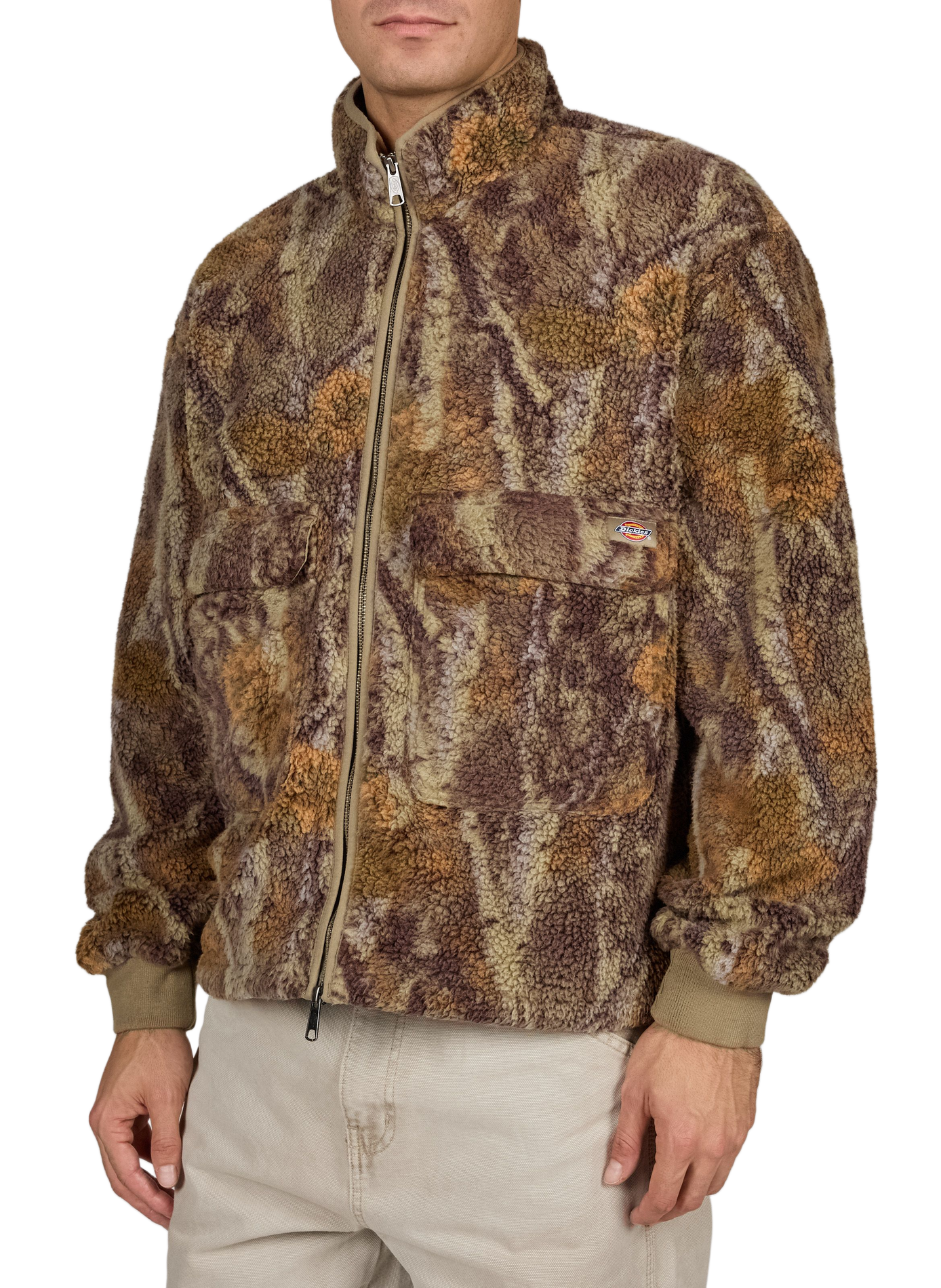 Straight high-neck sherpa jacket DICKIES Green
