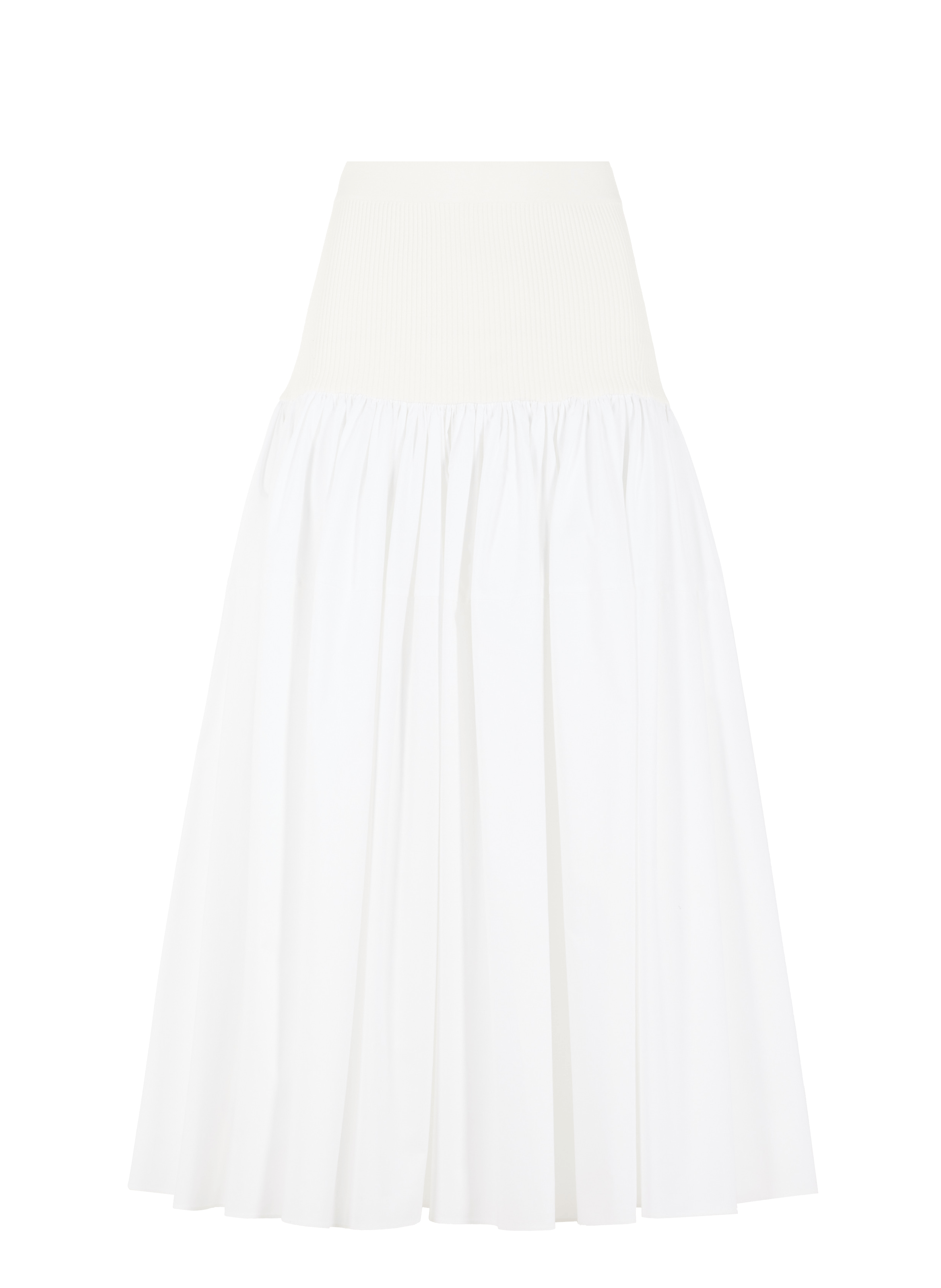 Jupe mi-longue en popeline