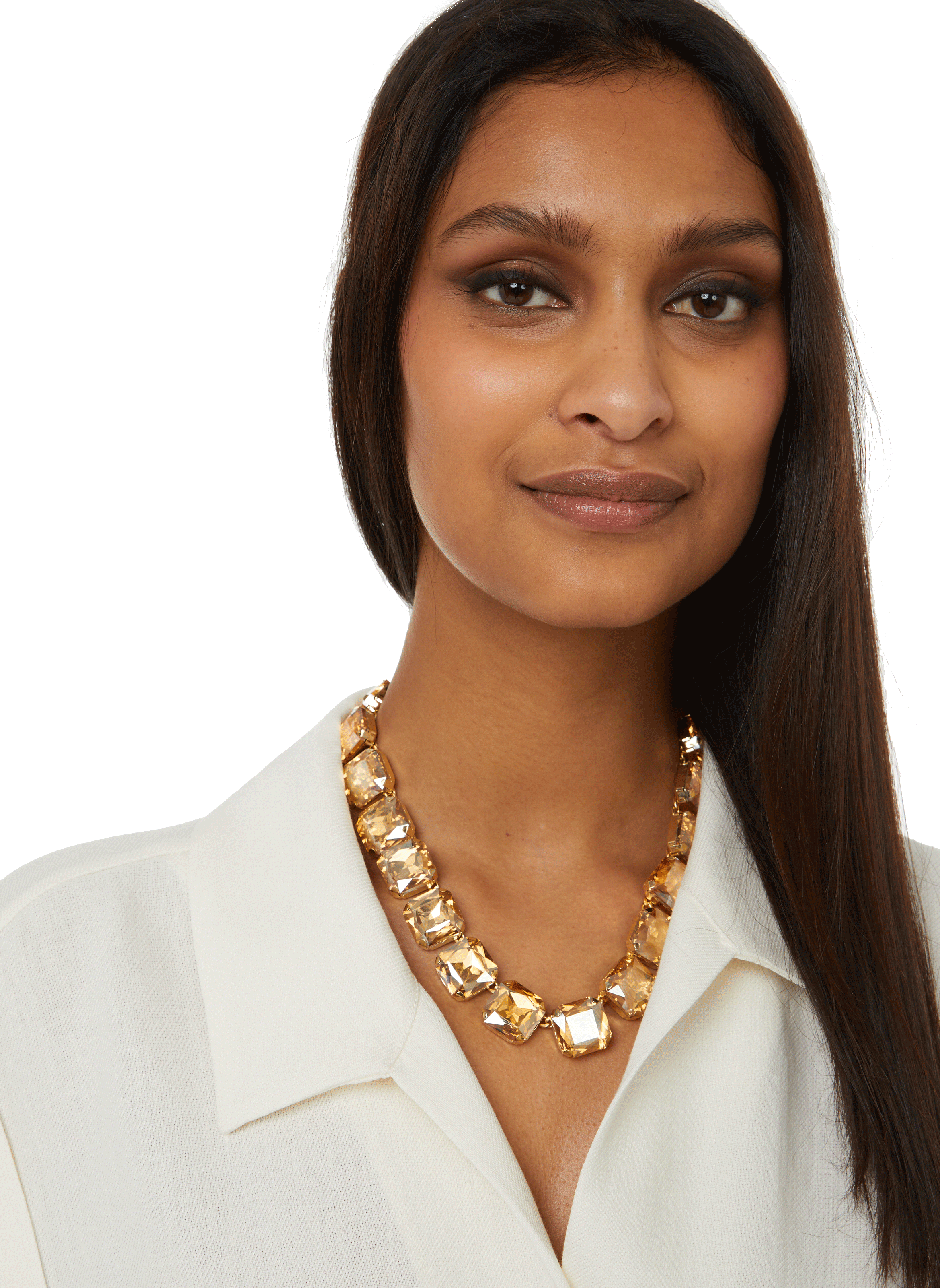 Necklace with crystals AU PRINTEMPS PARIS Beige