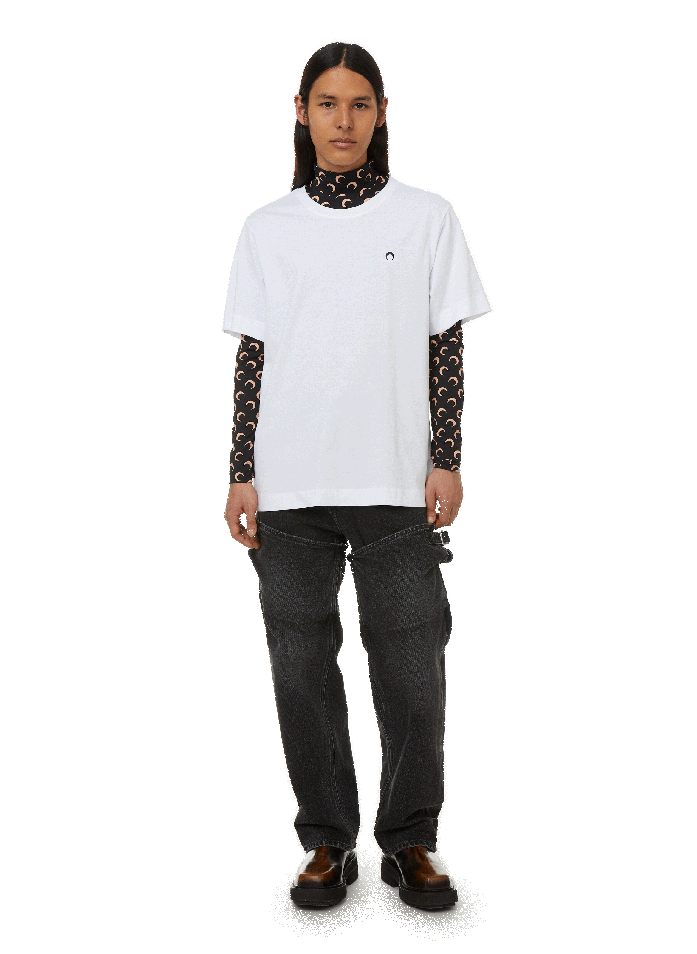 Round-neck cotton T-shirt MARINE SERRE White