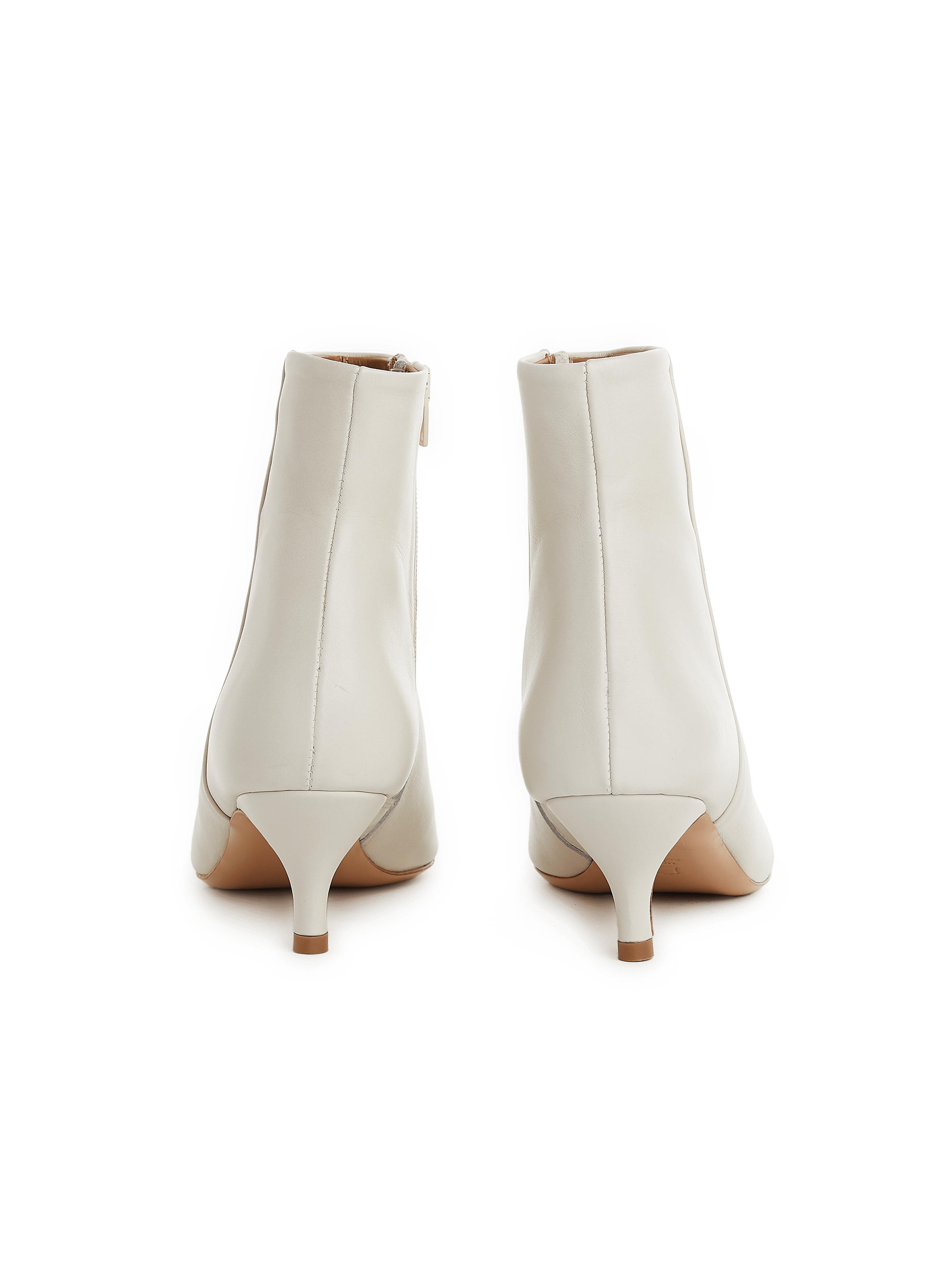 Heeled leather ankle boots | Beige SAISON 1865 Women