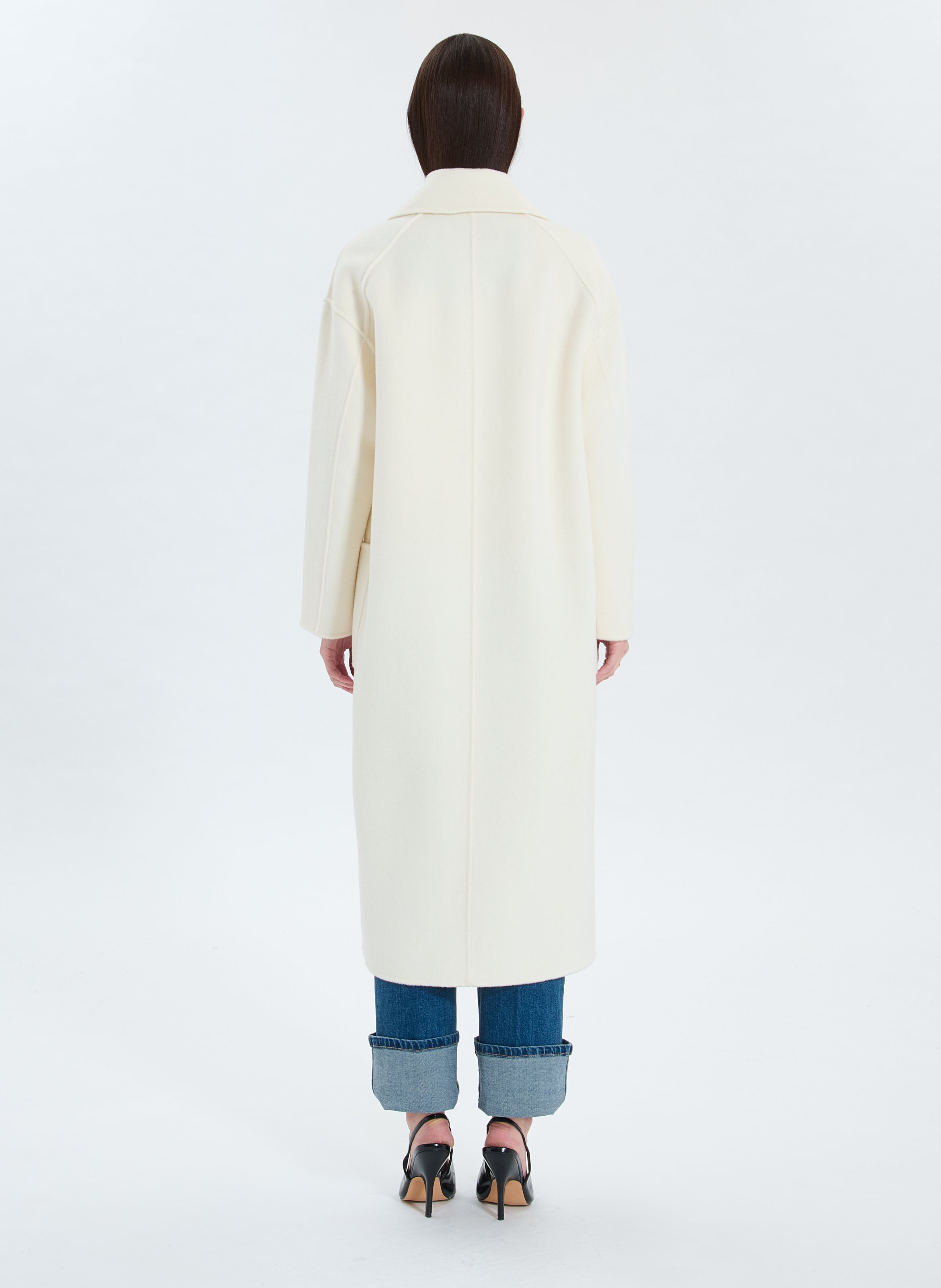 Manteau ecru droit - miranda ZAPA Blanc