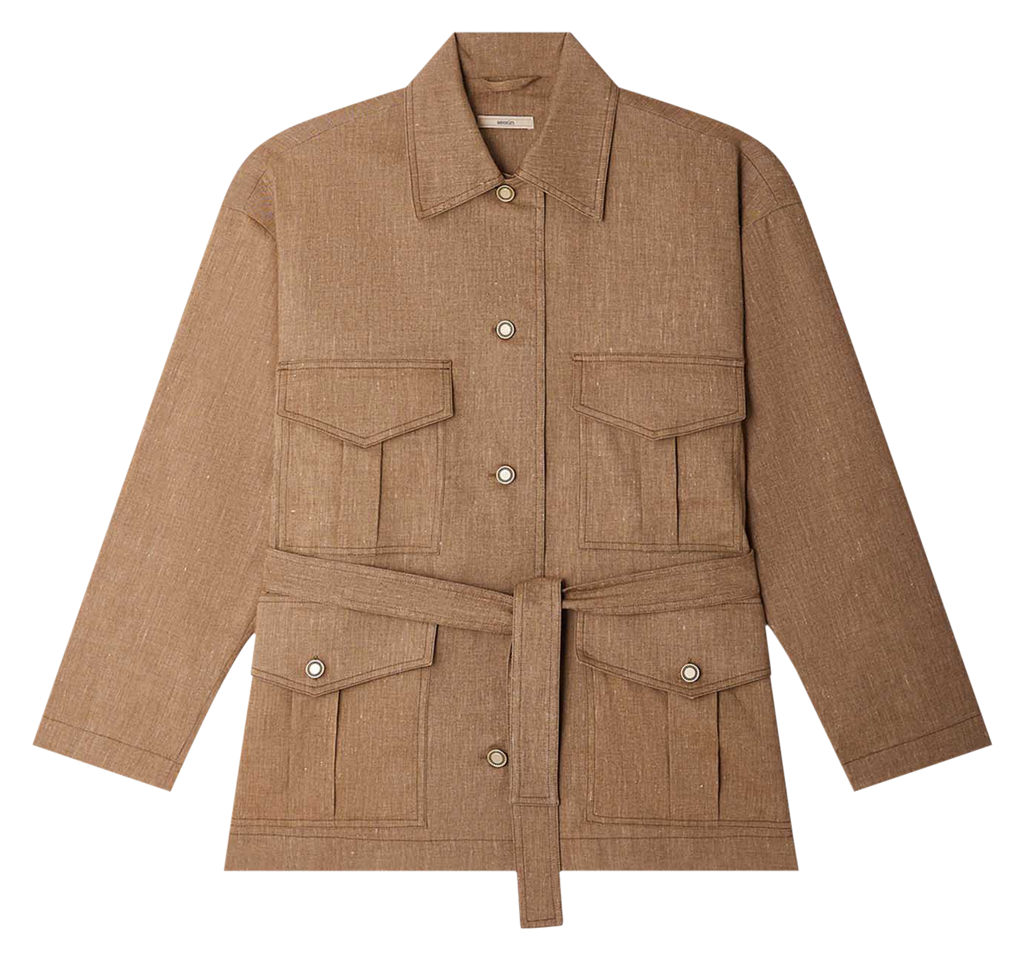Veste esprit saharienne en lin mélangé sahajo SESSUN Beige