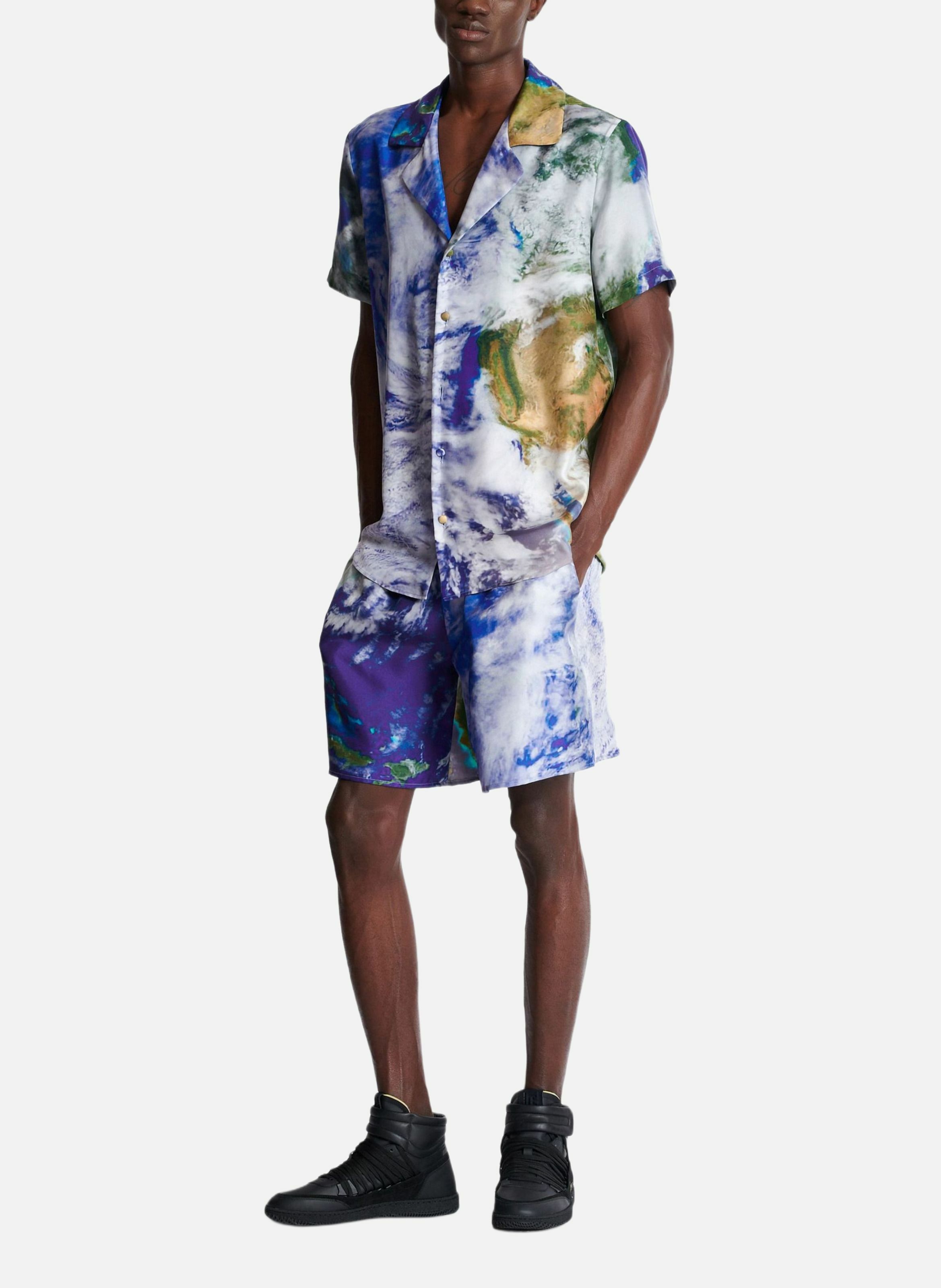 Short en soie imprimée earth BALMAIN Multicolore