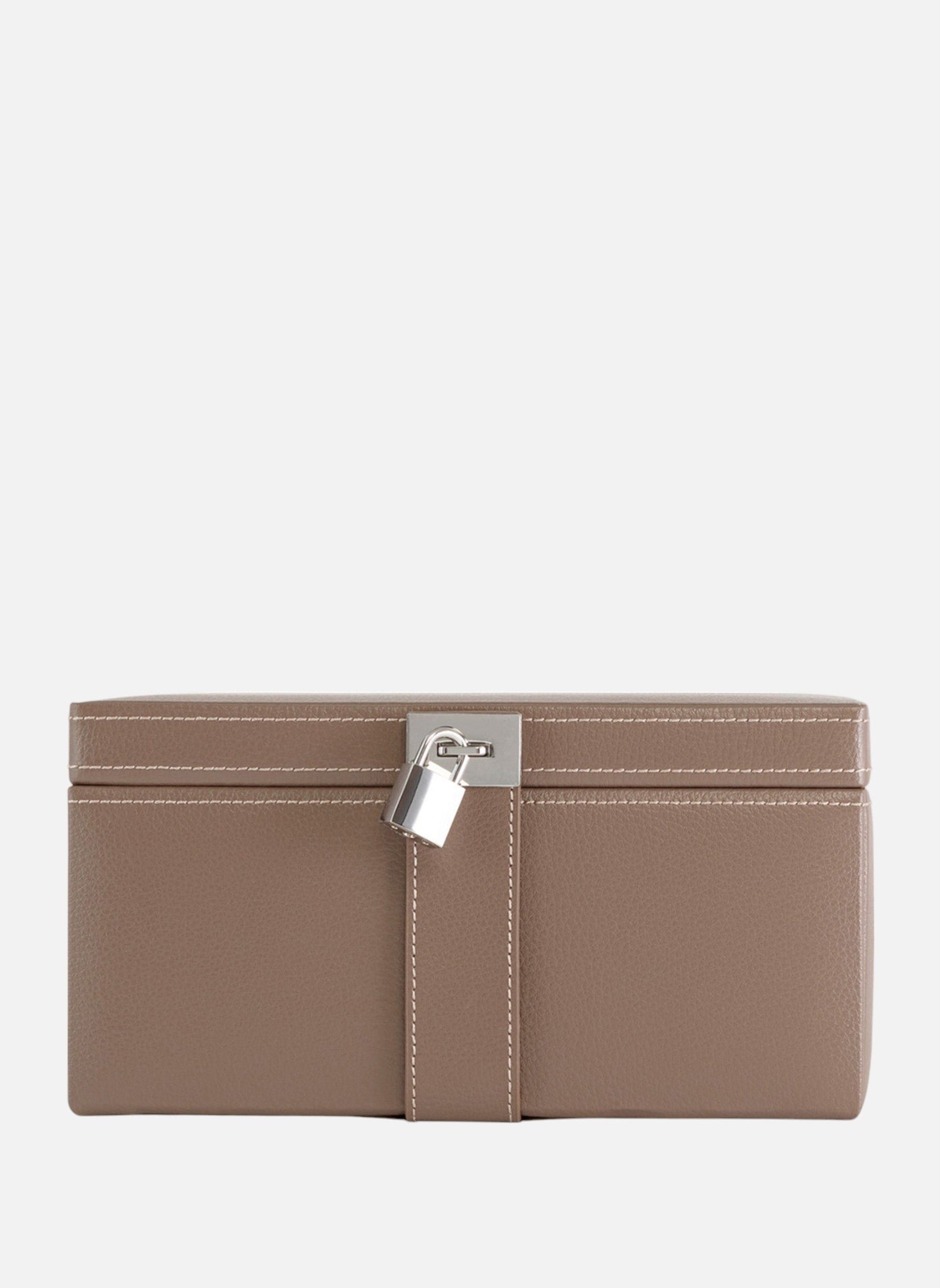 Grande boite à bijoux en cuir LE TANNEUR Marron