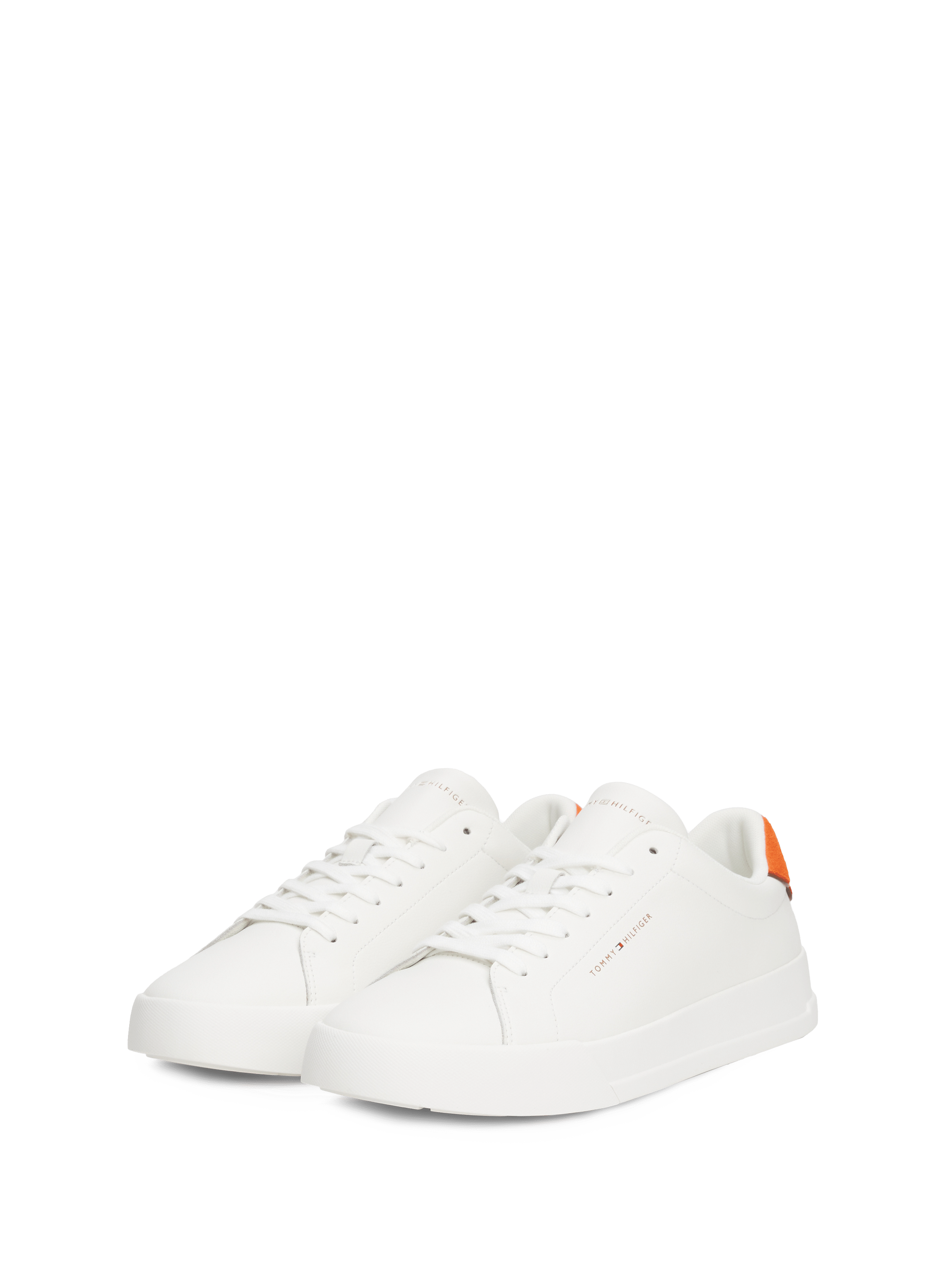 Grain effect leather sneakers TOMMY HILFIGER White