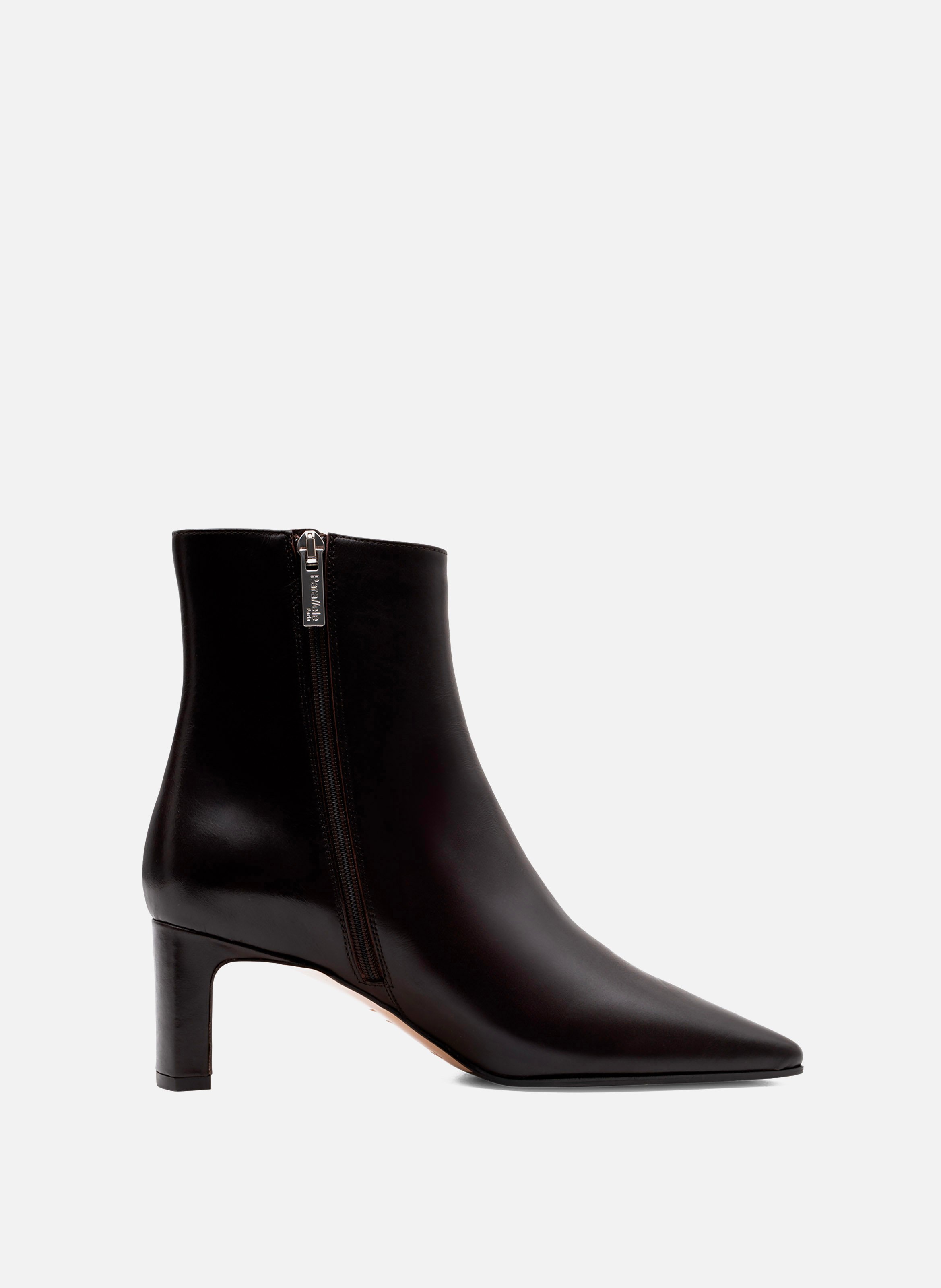 Bottines elena en veau lisse PARALLELE Marron