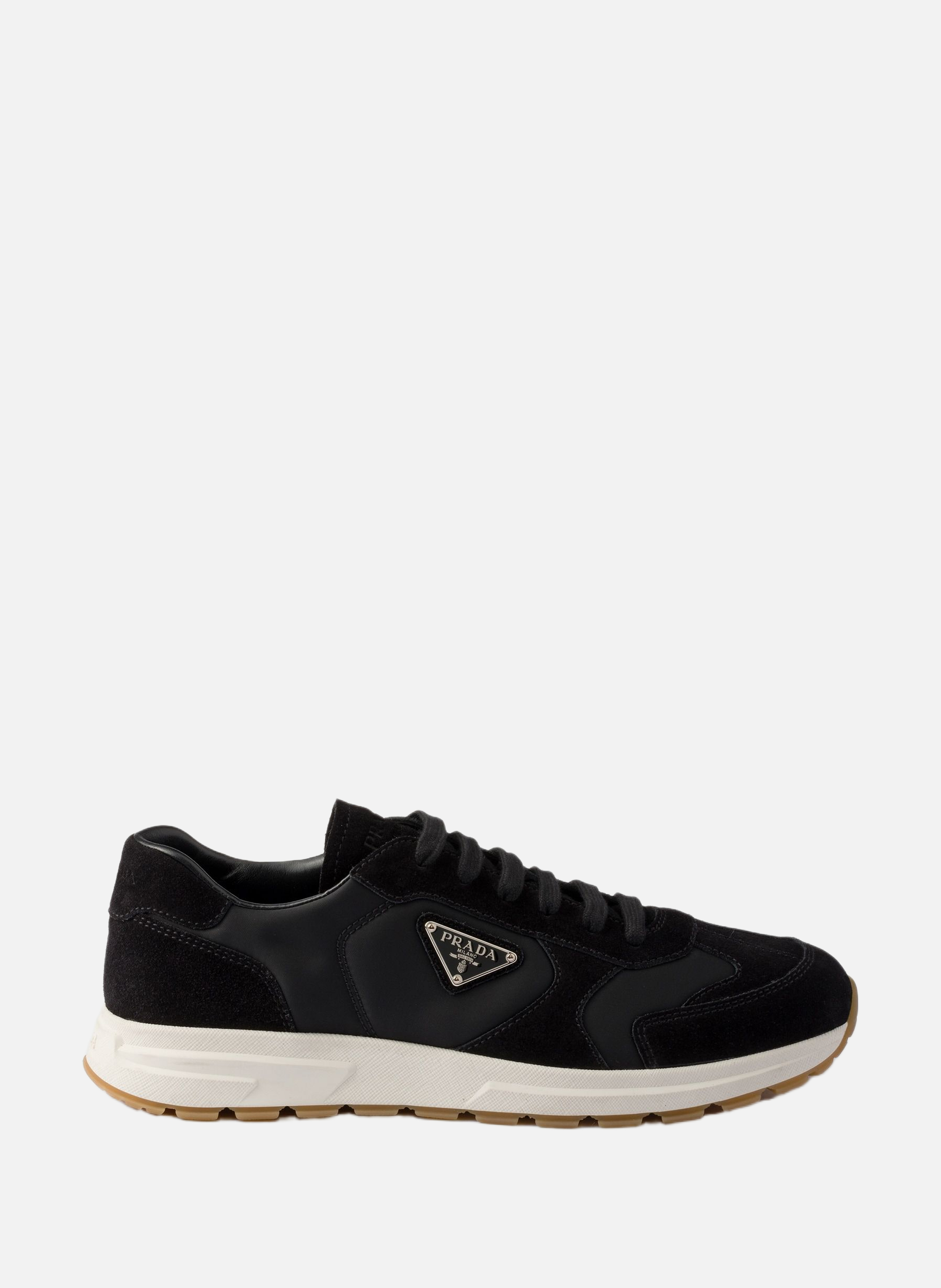 Sneakers prax en daim et re-nylon PRADA Noir