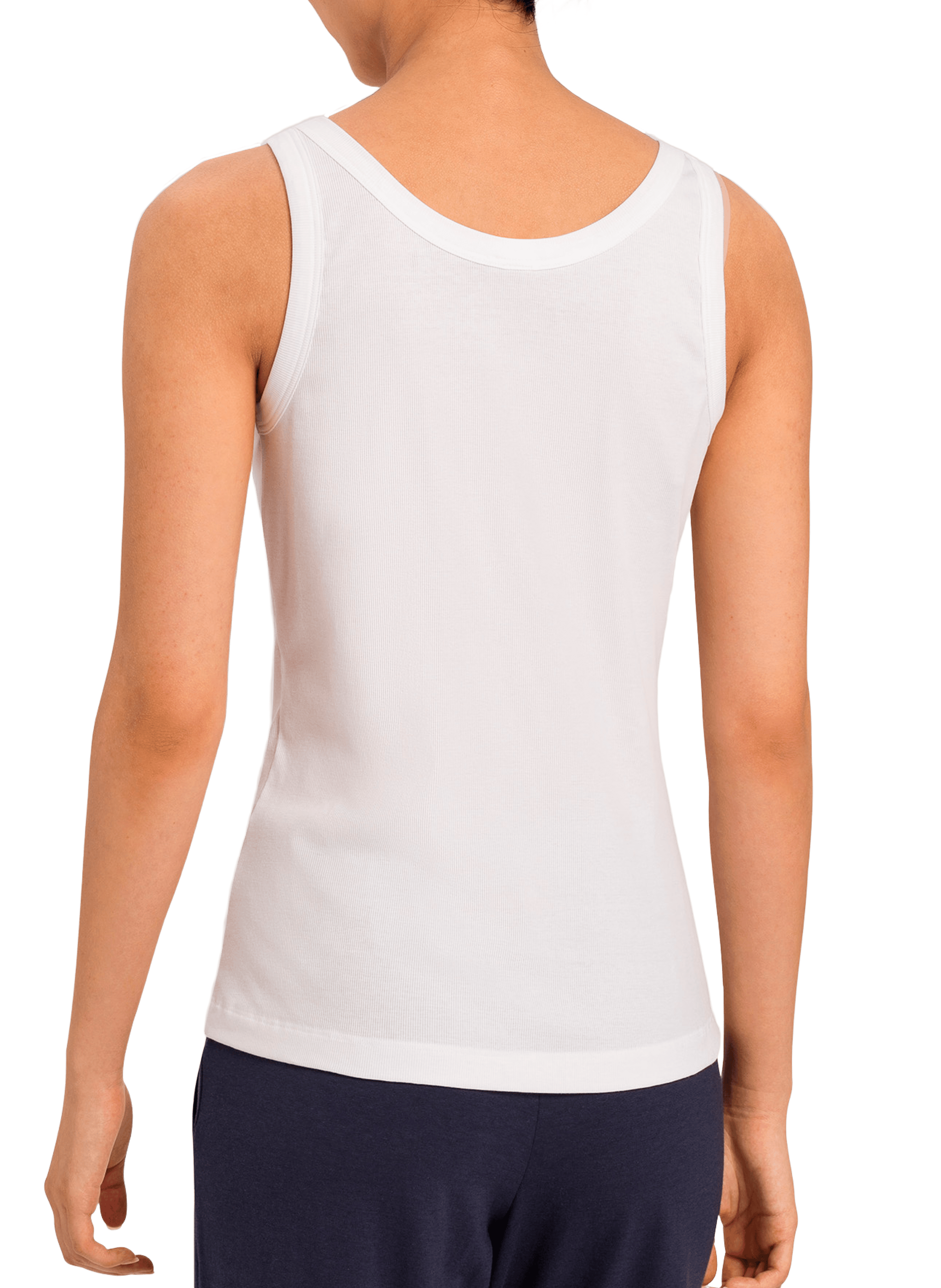 Ribbed cotton tank top HANRO White