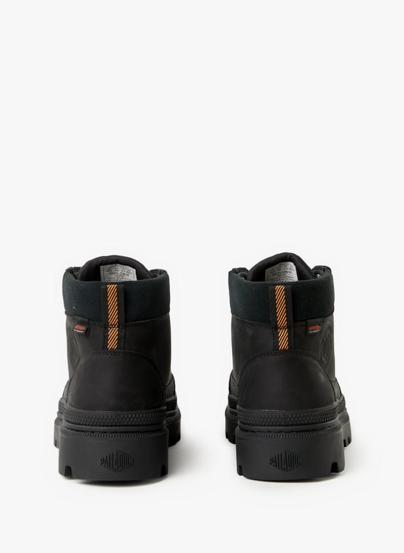 Mid-high leather wedge shoes | Black by PALLADIUM Mid-high leather wedge shoes Black