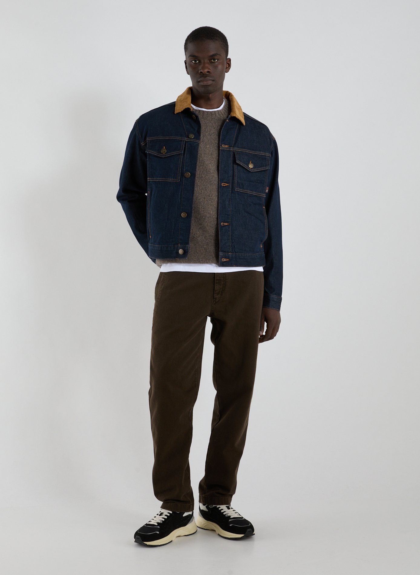 Jacket with classic collar in blended cotton TIMBERLAND Blue