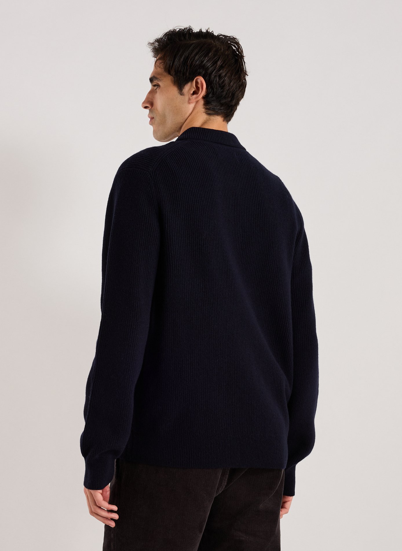 Pull à col zippé en laine SAMSOE SAMSOE Bleu