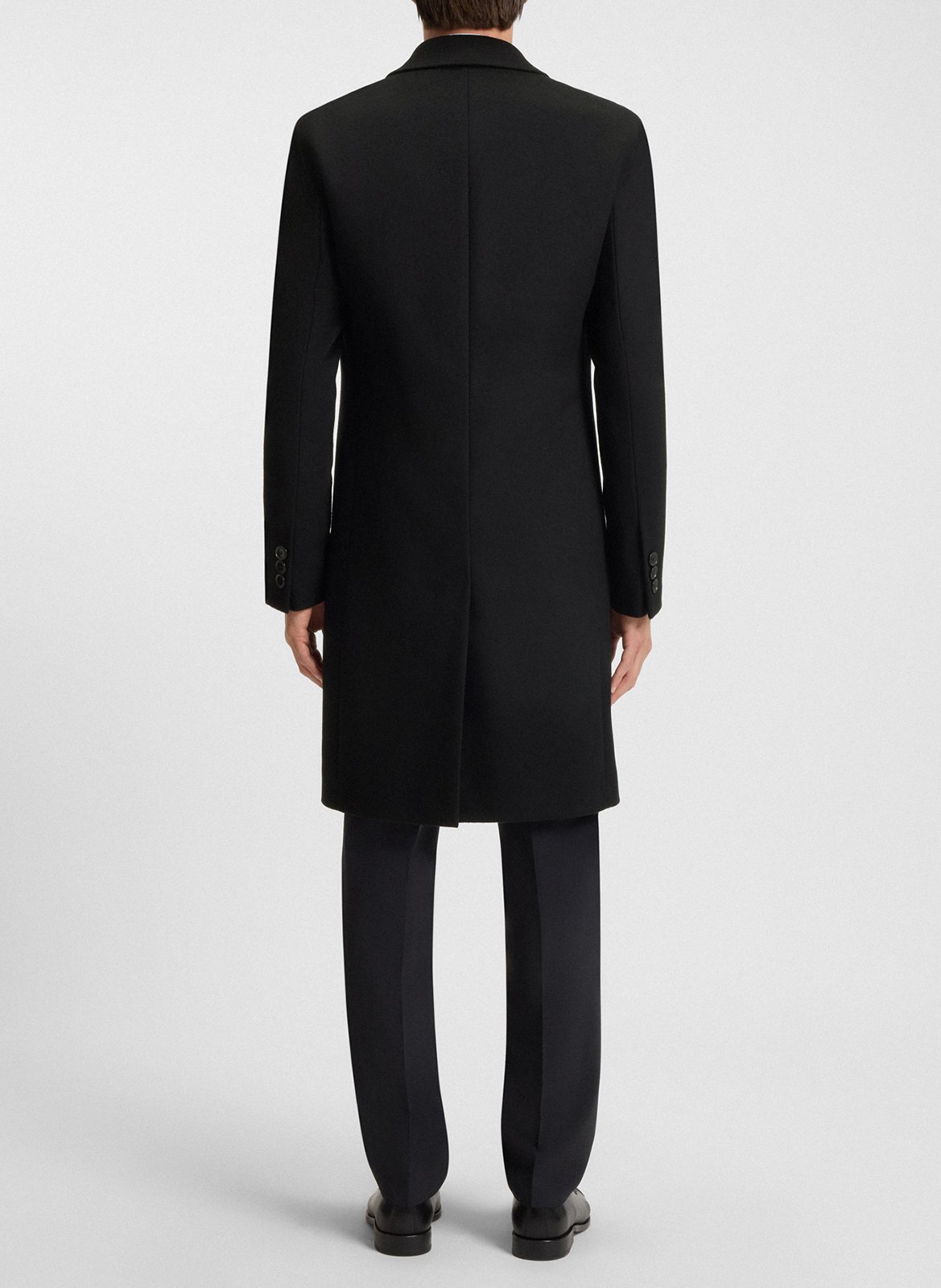 Manteau col tailleur en laine mélangée BOSS Noir