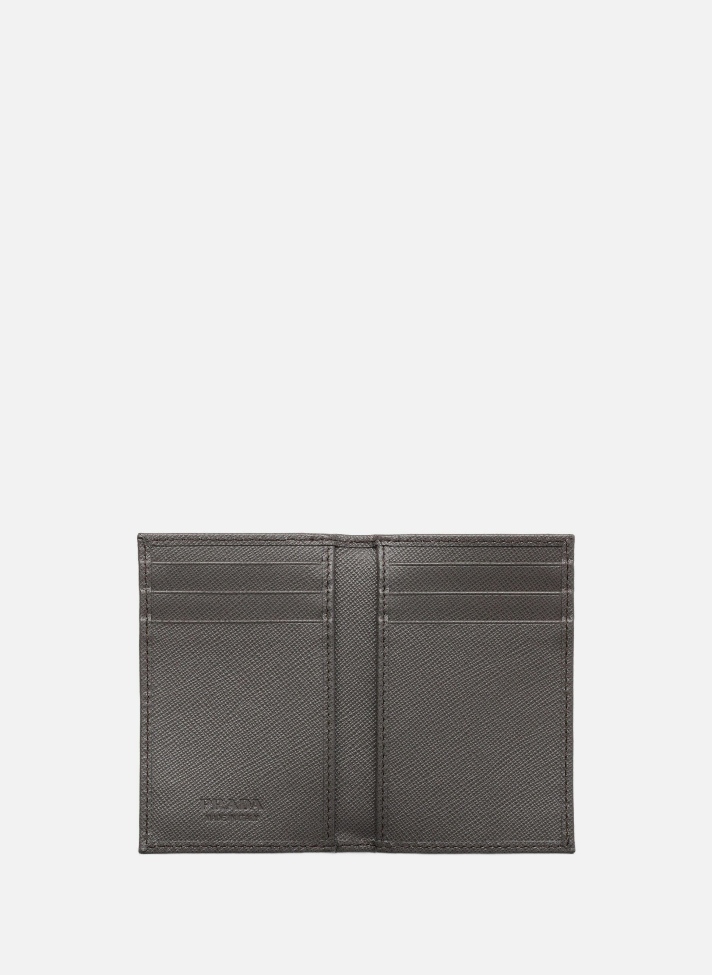 Porte-cartes en cuir PRADA Gris