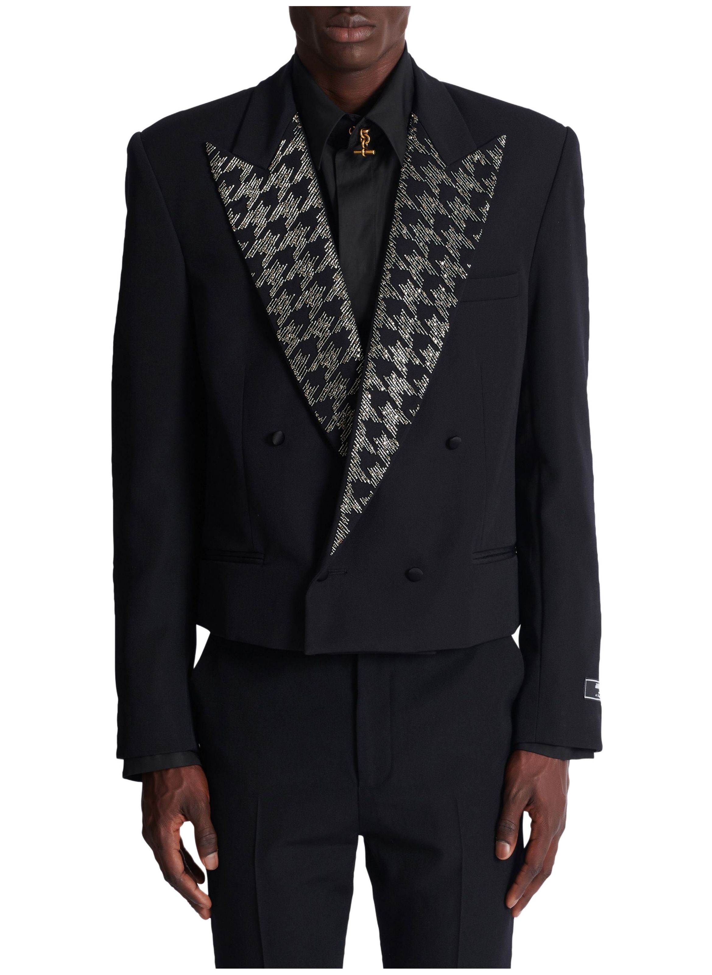 Spencer en grain de poudre avec cristaux Noir