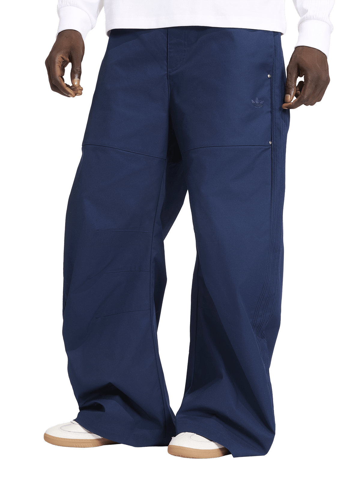 Pantalon ample en coton mélangé ADIDAS Bleu