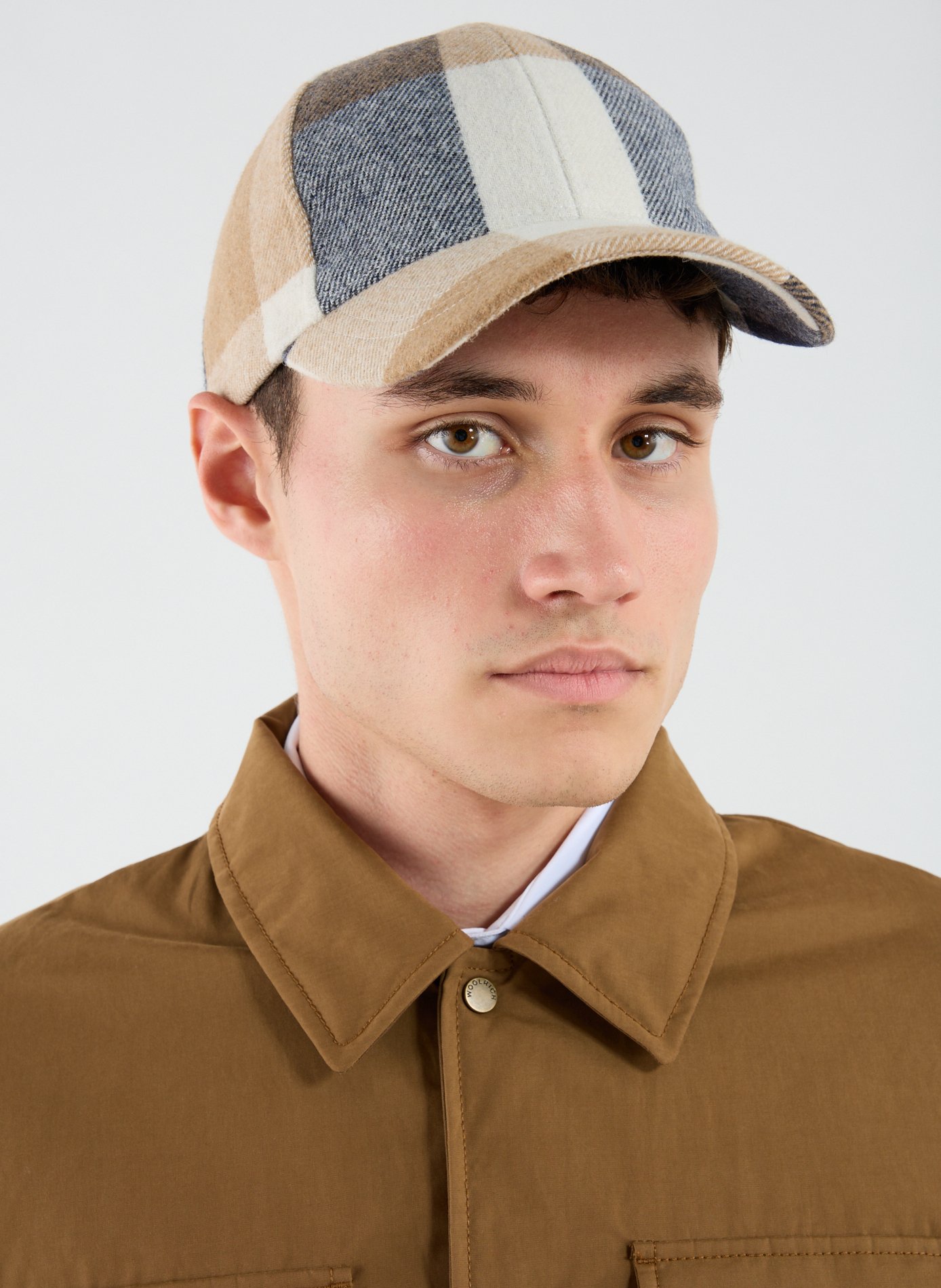 Checkered wool blend cap WOOLRICH Multicolour