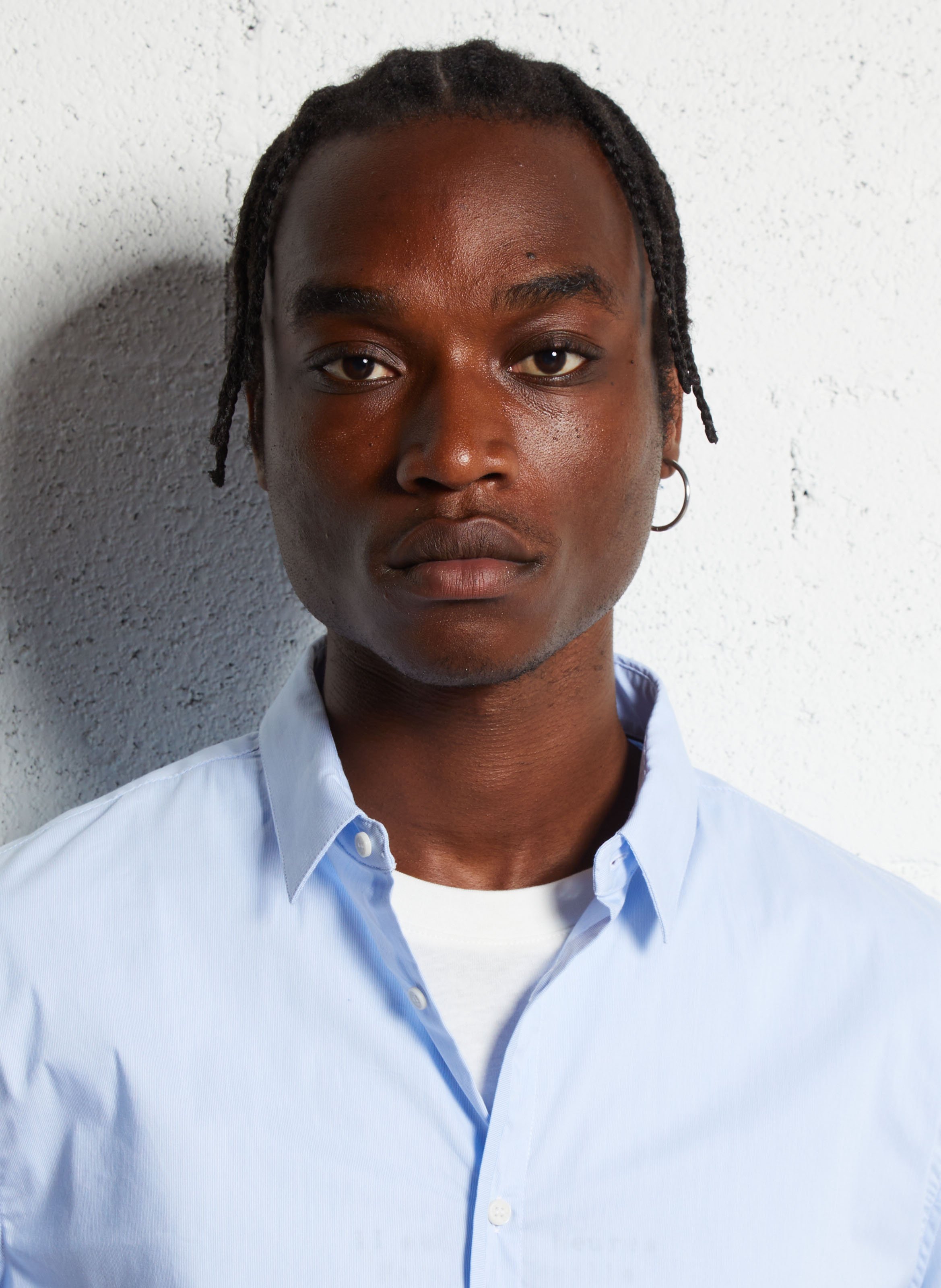 Chemise col classique slim-fit en coton mélangé IKKS Bleu