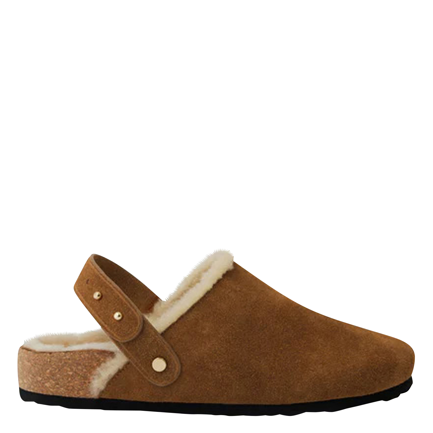 Sabots fourrés en cuir velours sleepy SOEUR Beige