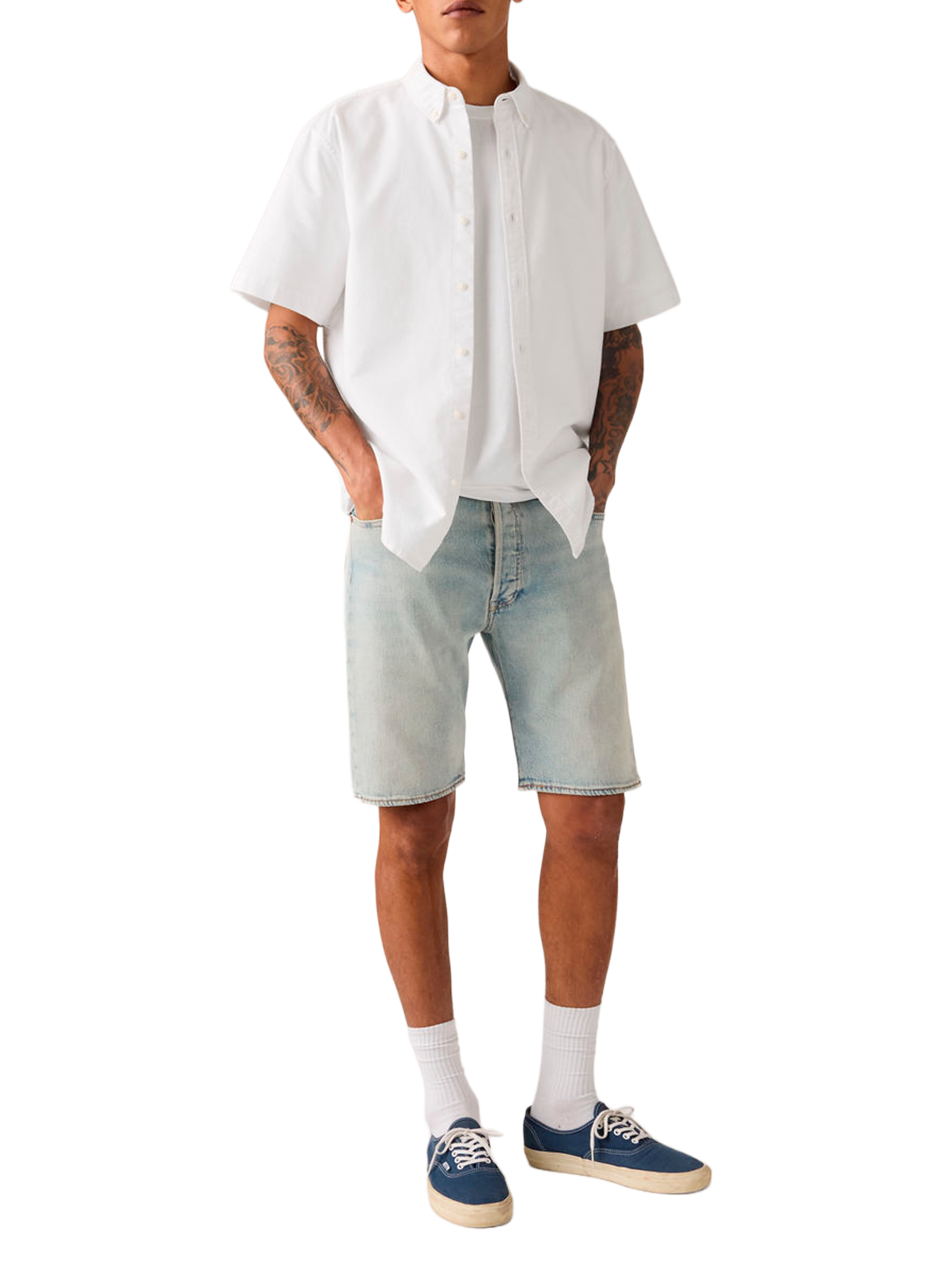 Short denim en coton mélangé LEVI'S Bleu