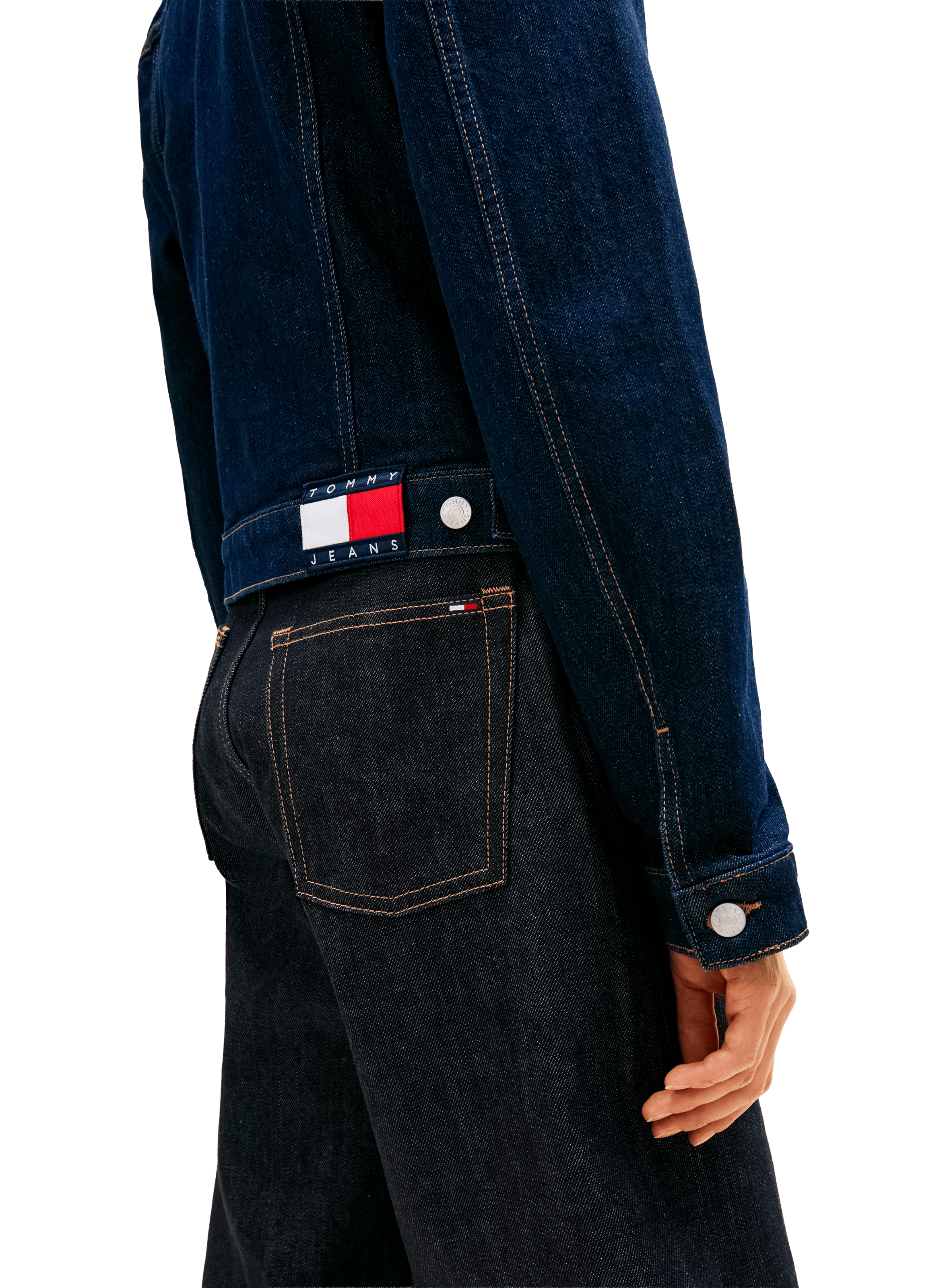 Straight denim jacket in mixed cotton TOMMY HILFIGER Blue
