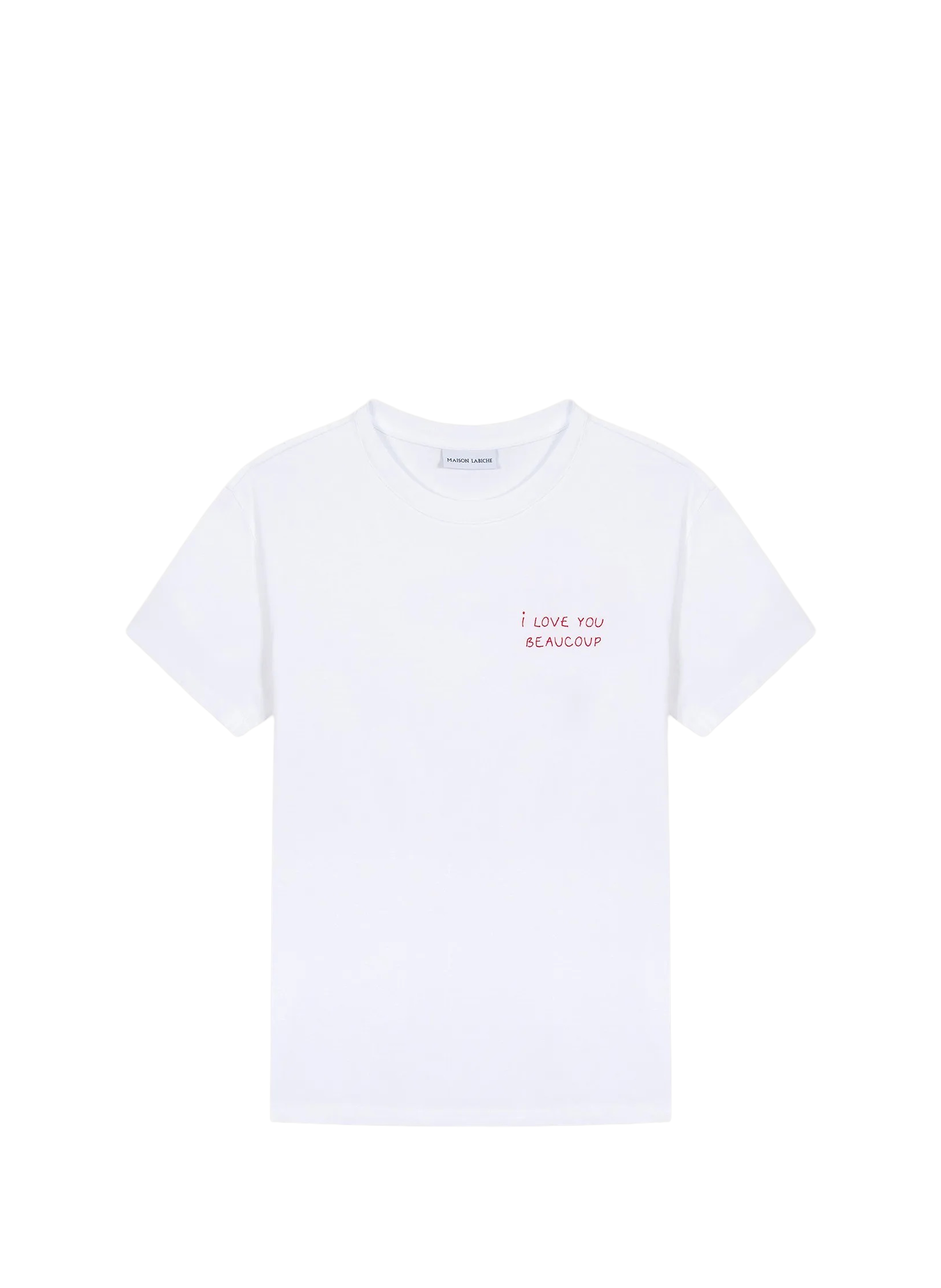 T-shirt Popincourt embroidered in organic cotton MAISON LABICHE White