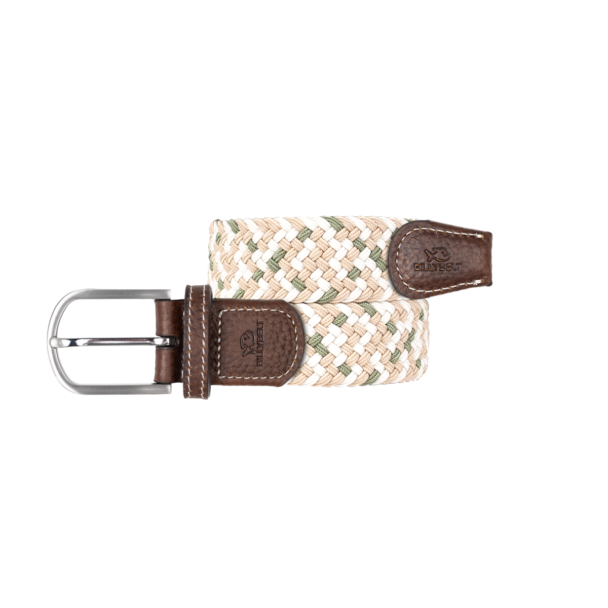Ceinture tressée élastique multicolore BILLYBELT Beige