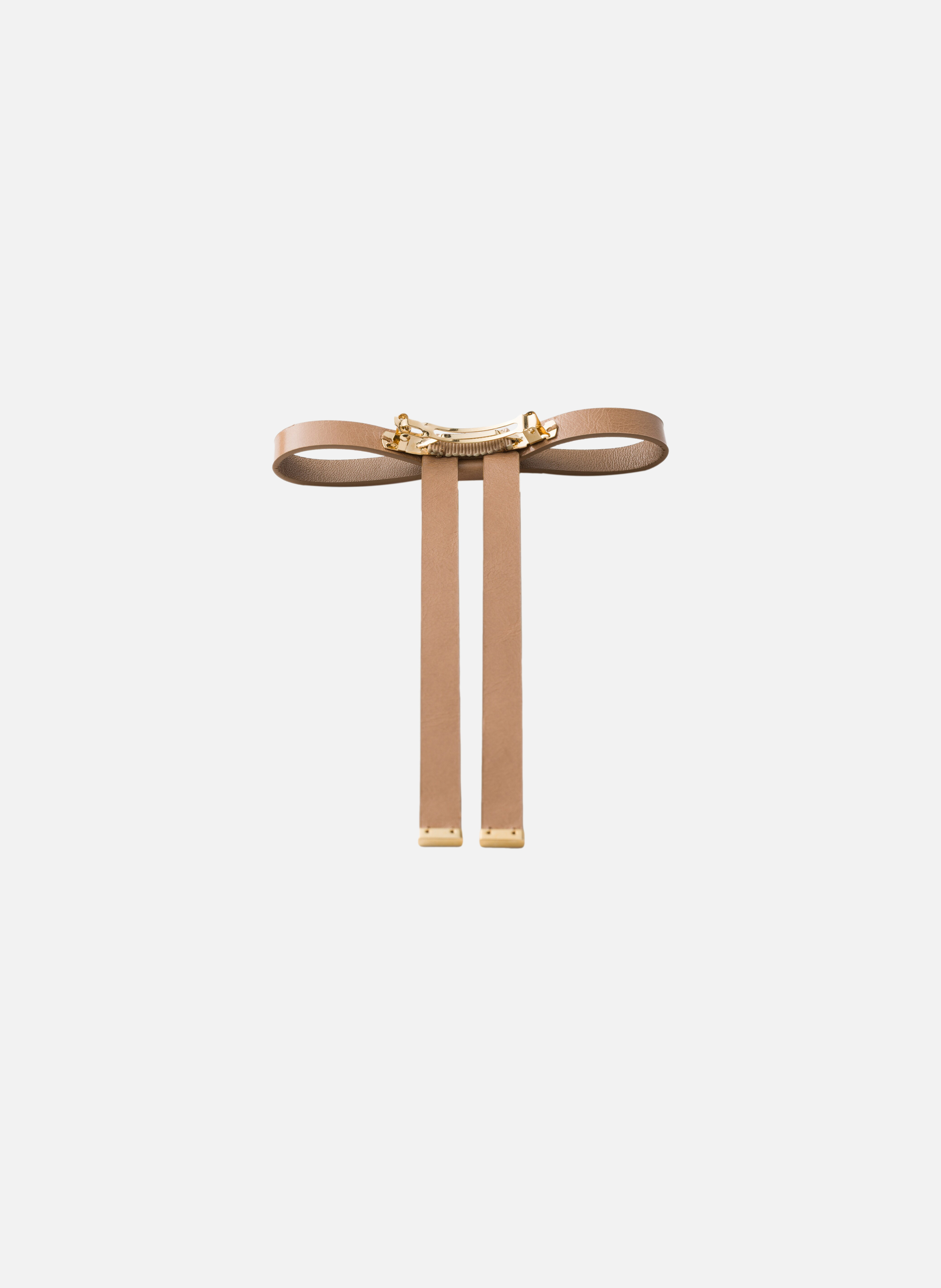 Pince à cheveux en cuir PRADA Rose