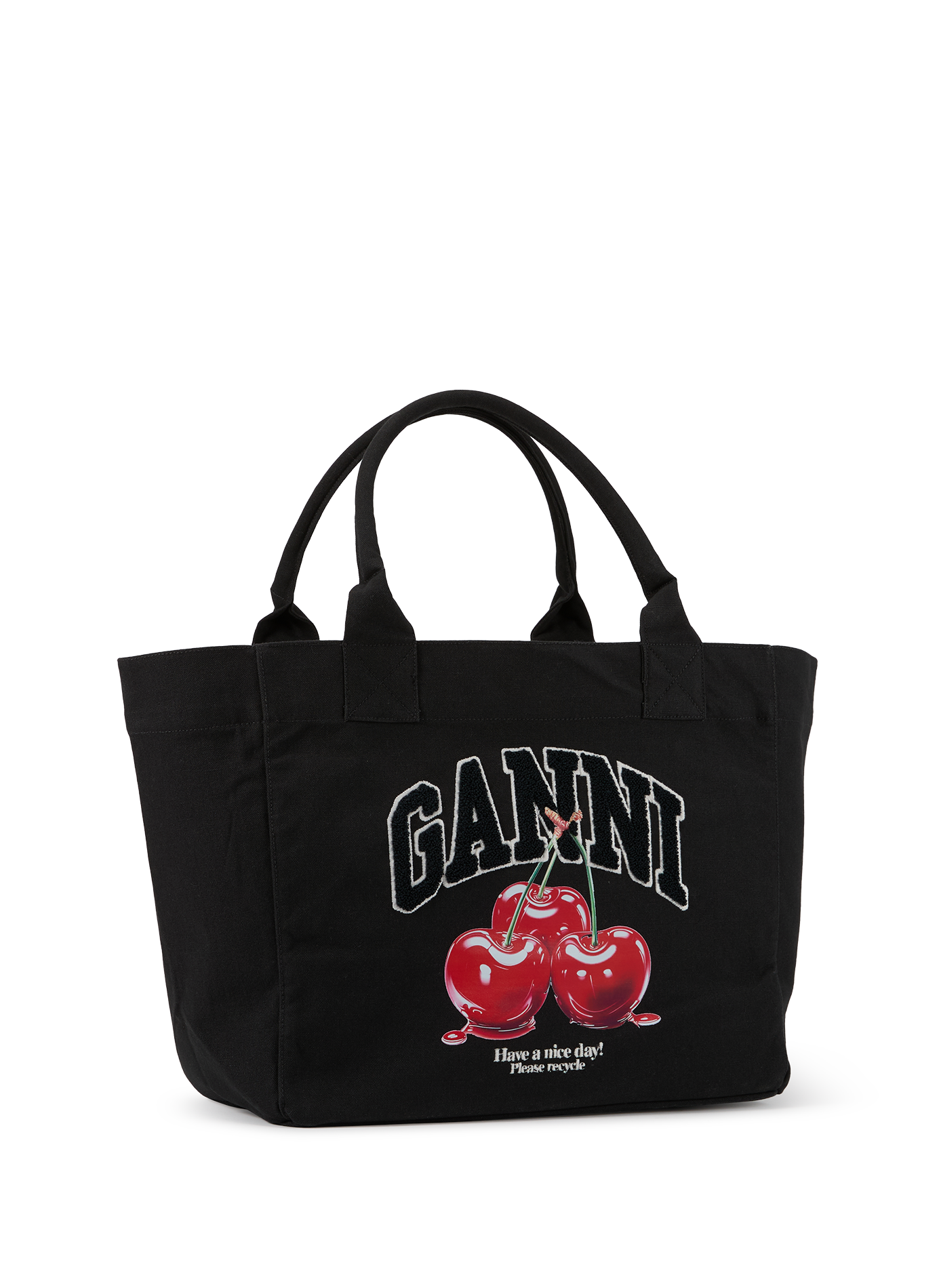 Sac cabas en coton GANNI Noir