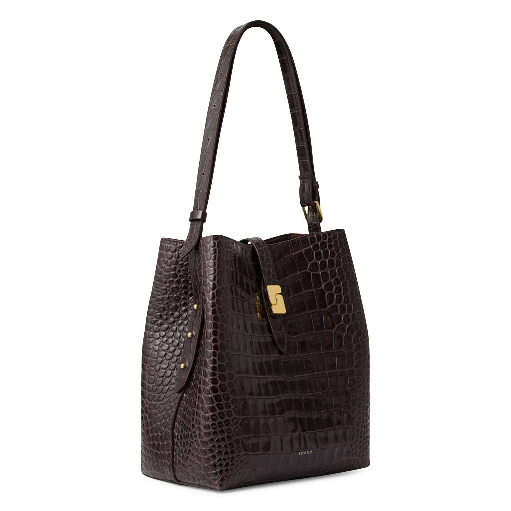 Sac seau bandoulière en cuir suédé bello SOEUR Marron