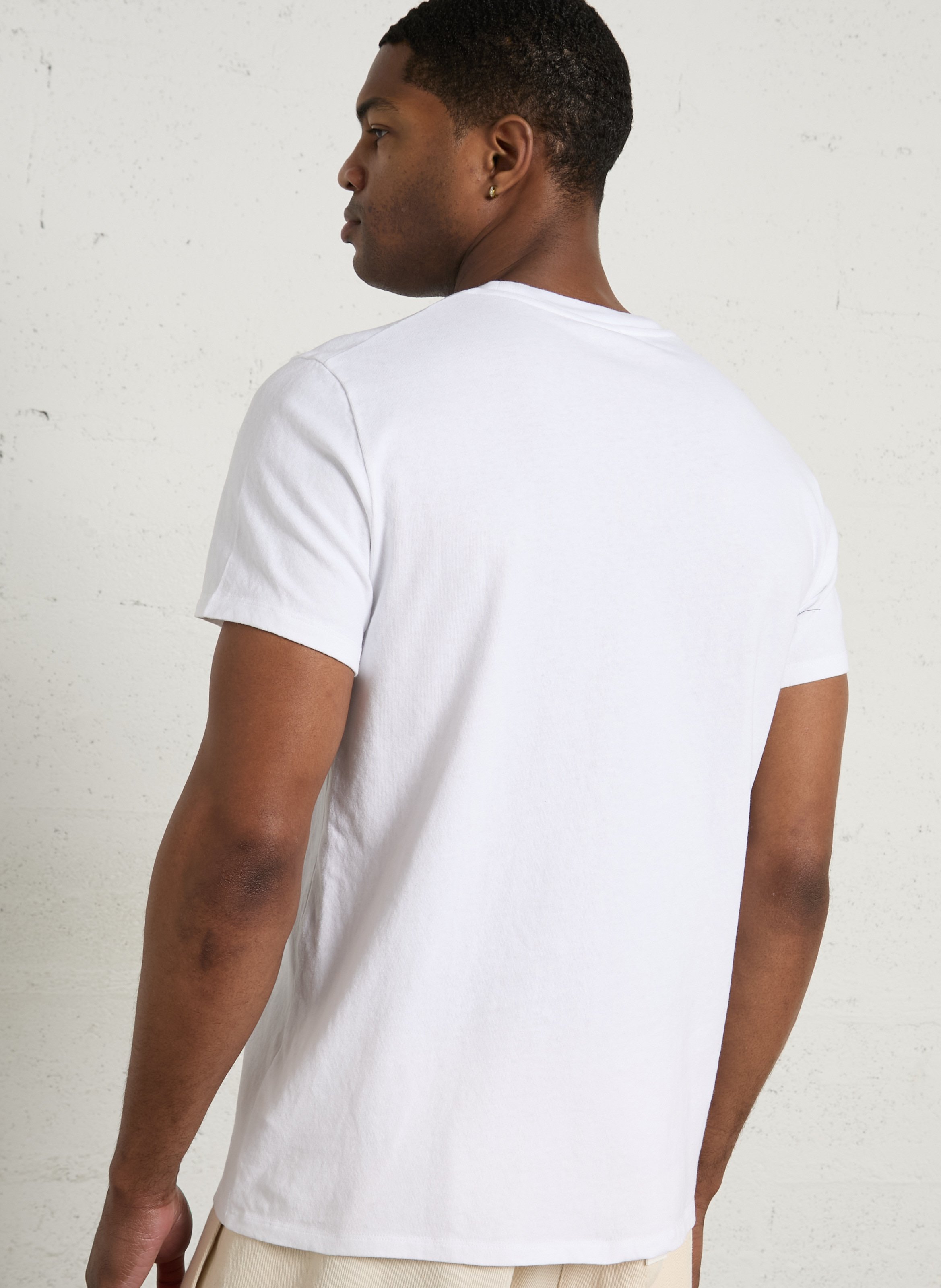 Tee-shirt droit col rond en coton ykobow AMERICAN VINTAGE Blanc