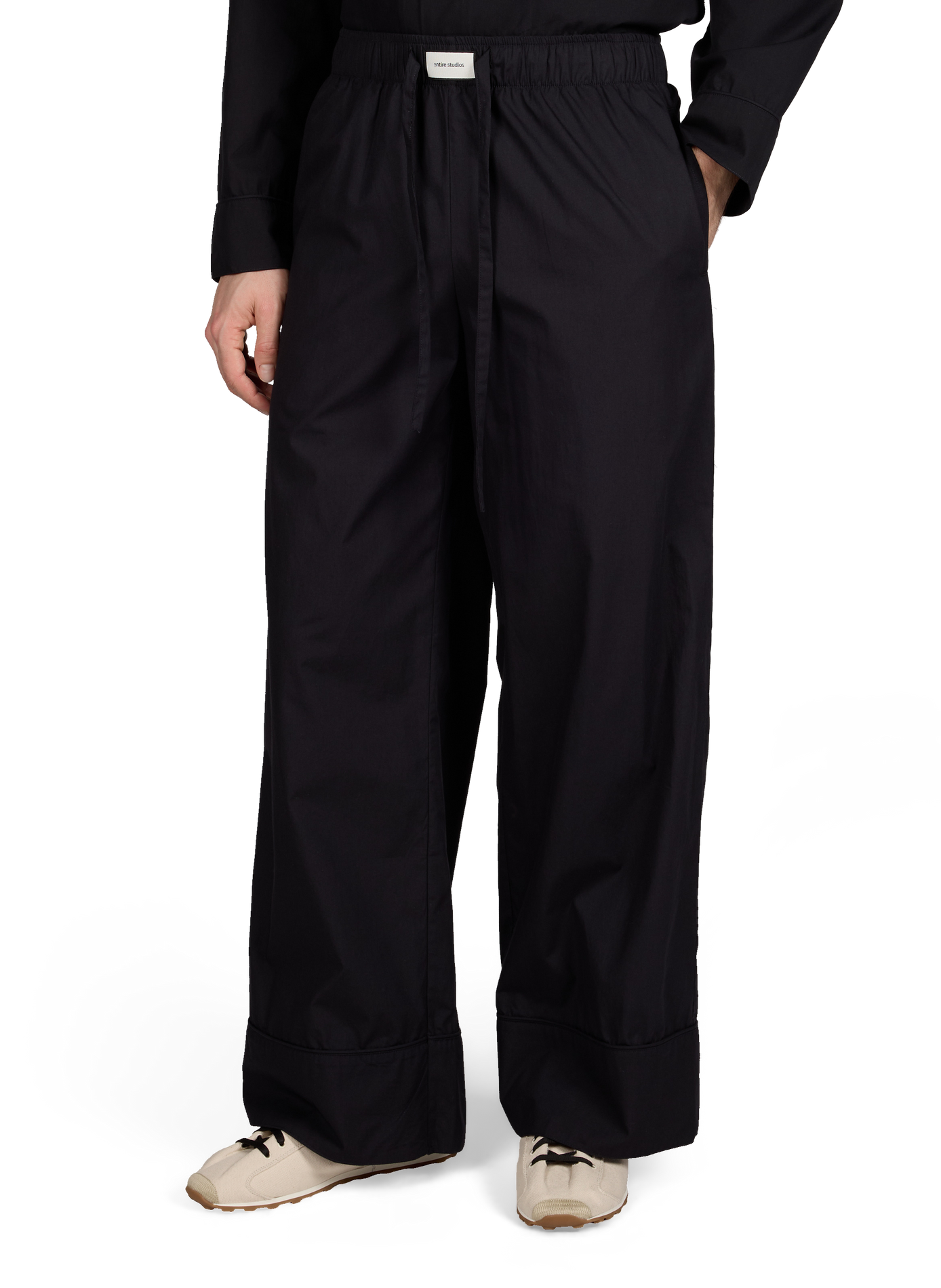 Straight cotton trousers ENTIRE STUDIOS Black