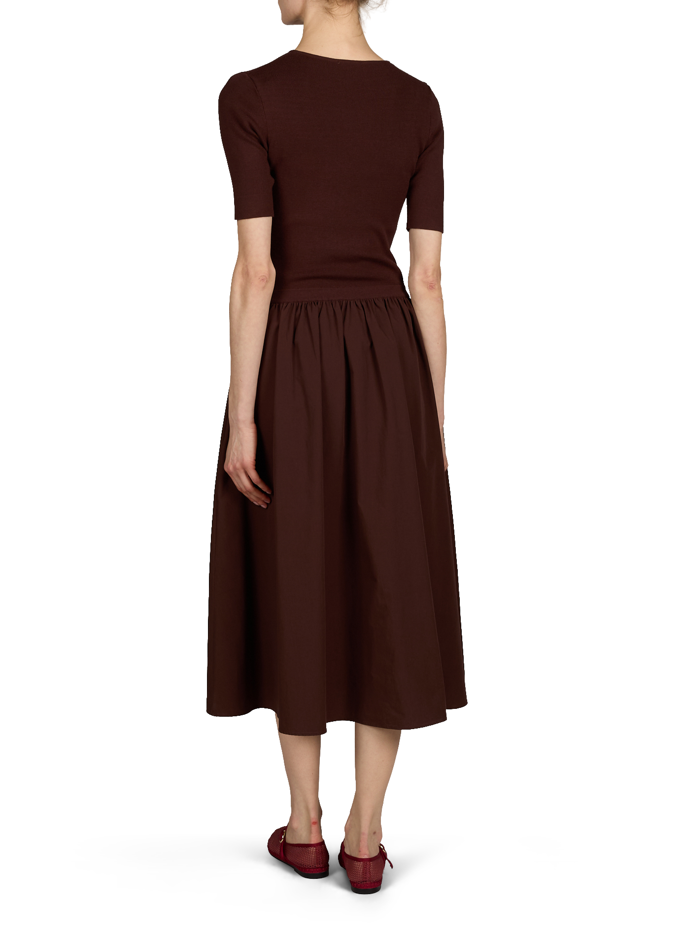 Robe longue bi-matière PETITE MENDIGOTE Marron