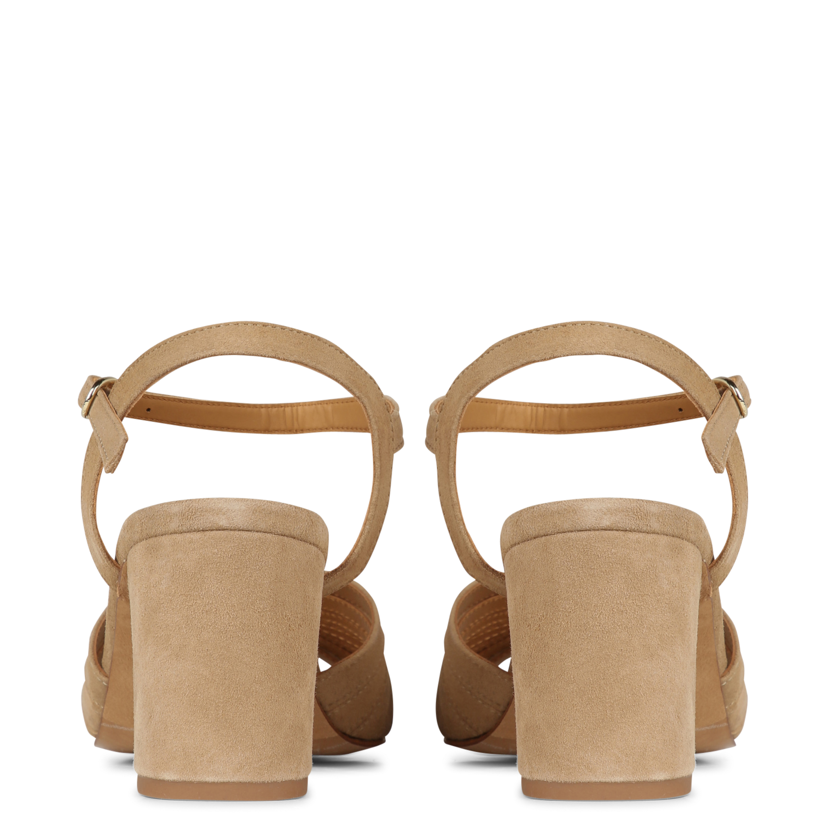 Sandales à talons en cuir velours eileen BOBBIES Beige