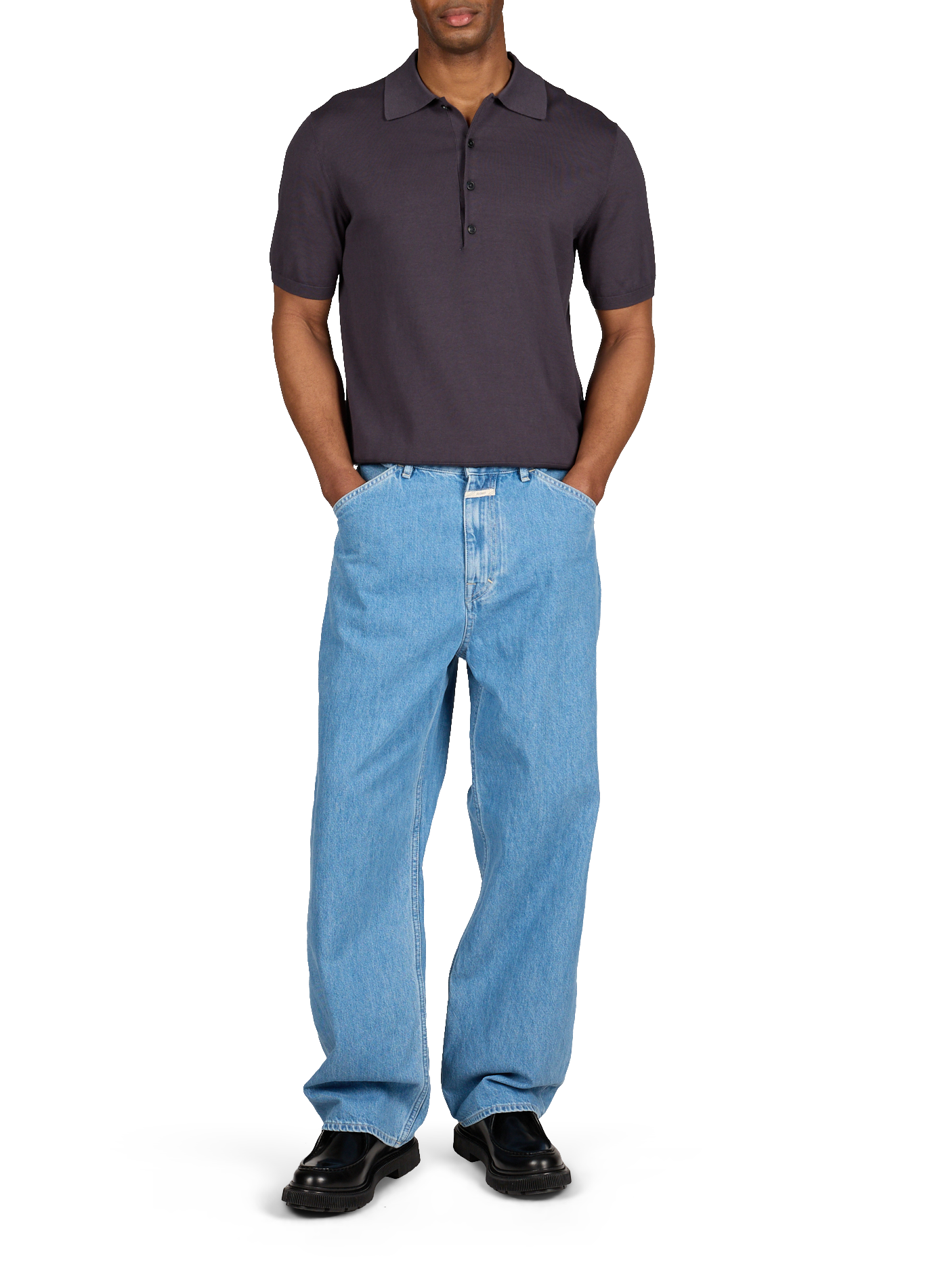 Rechte jeans van katoen. CLOSED Blauw