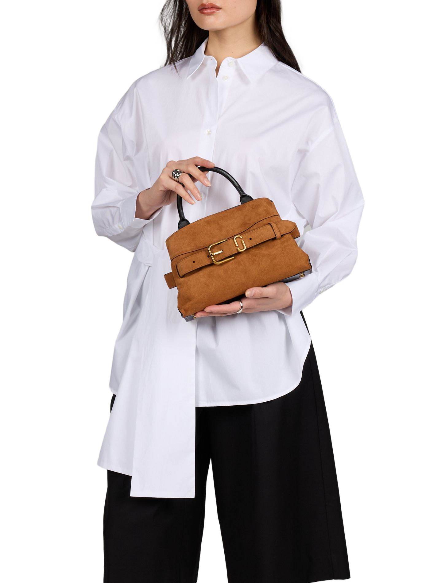 Dakota Satchel Suede Leather Handbag MARC JACOBS Brown